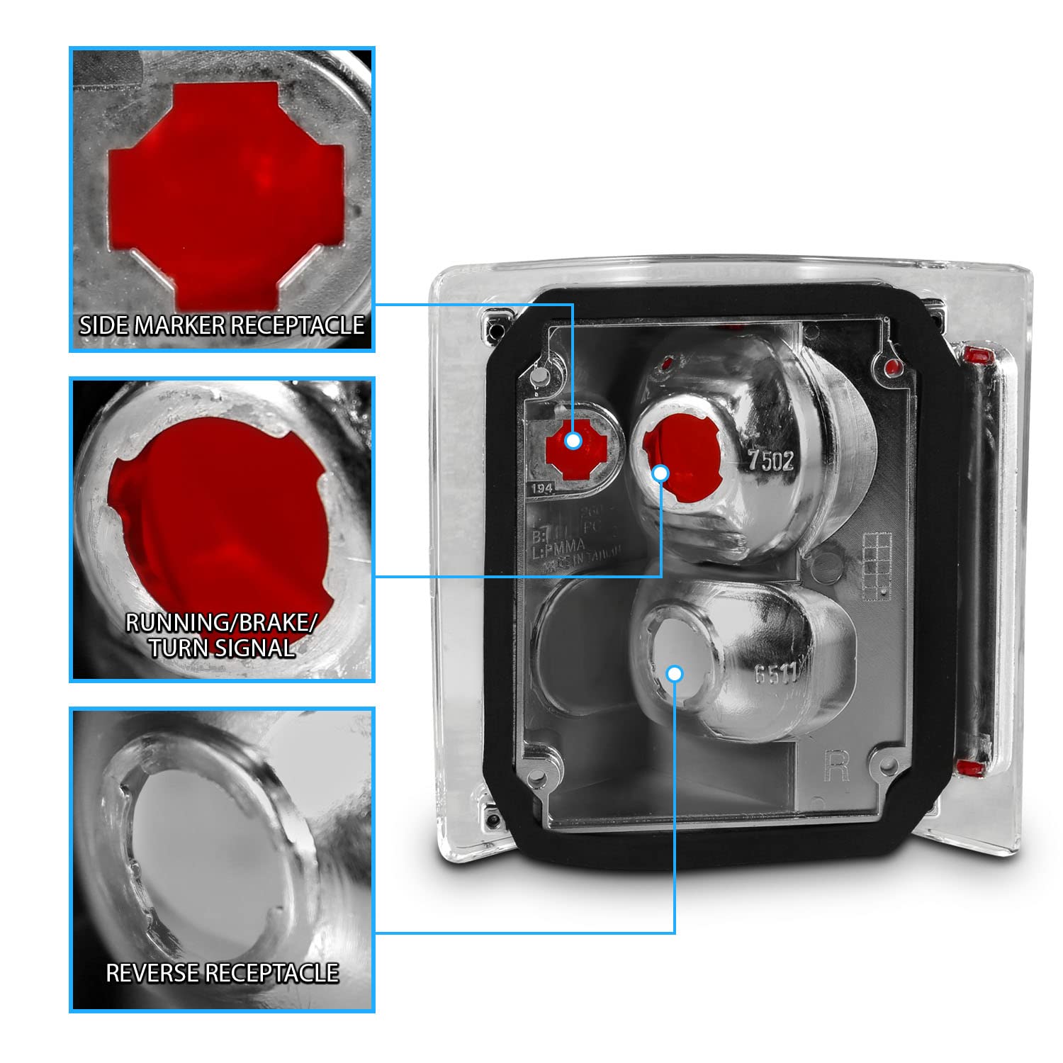 Amerilite Smoke Replacement Brake Tail Lights Pair For 1973-1991 Chevy Gmc Full Size Blazer Jimmy C/K Truck - Passenger And Driv