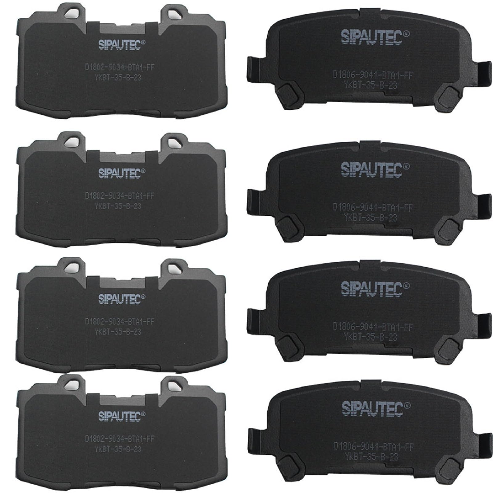 Sipautec-8Pcs Ceramic Brake Pads Replacement For 2015 2016 2017 2018 2019 2020 Gmc Canyon Chevrolet Colorado D1802 D1806