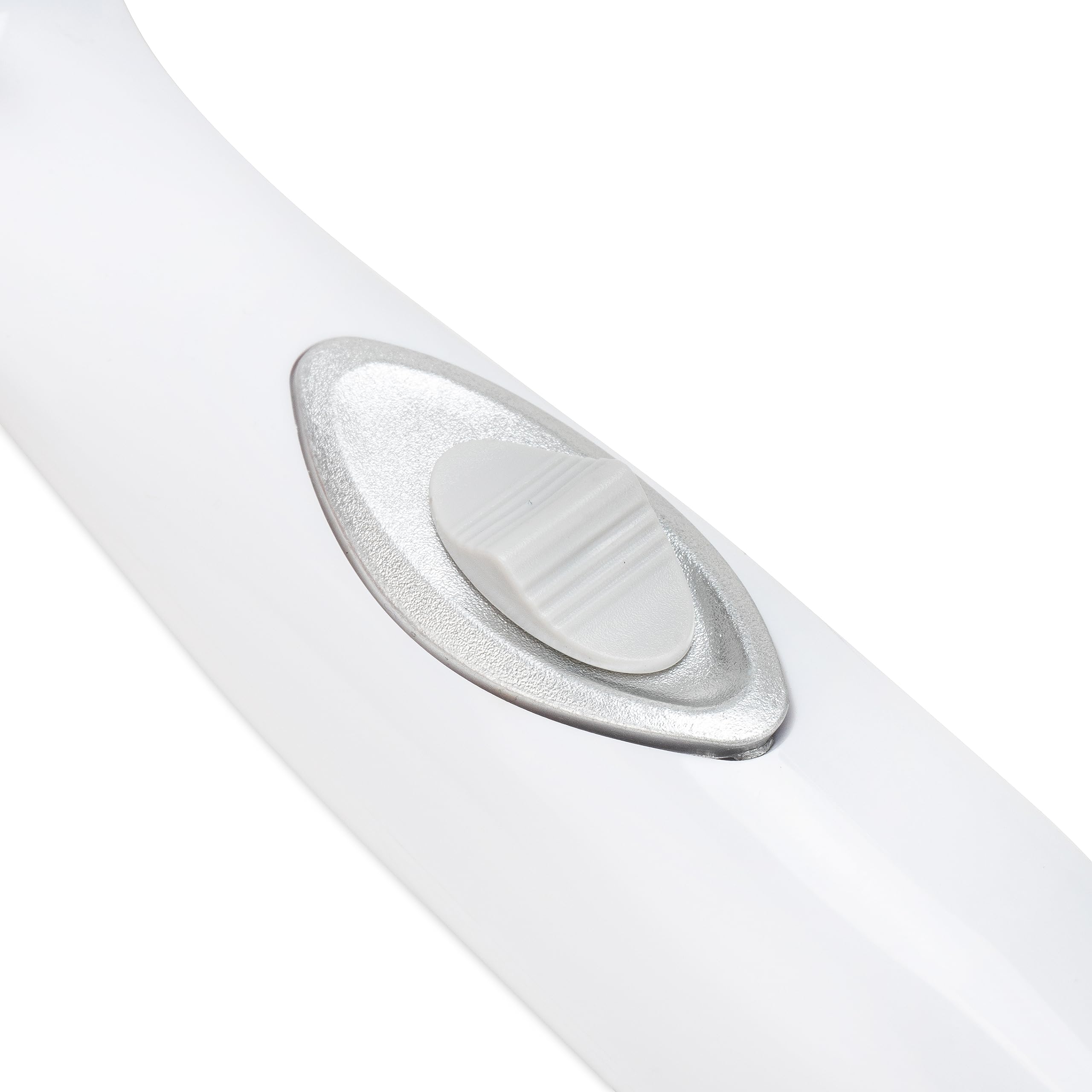 Camco 43711 Sleek Round Shower Head Attachment With On And Off Switch, 5 Spray Patterns, And Rubber Spray Tips For Rvs And Boats, White