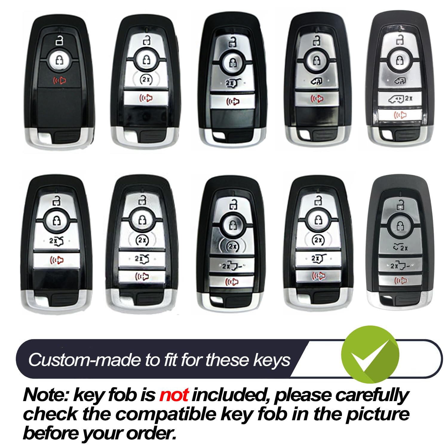 Mechcos Fit For Ford Edge Mustang Explorer Bronco Escape Expedition Maverick F-150 Lightning F-250 F-350 F-450 F-550 Super Duty