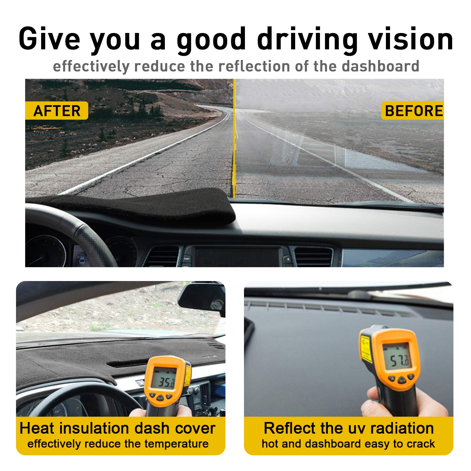 Remoch For Toyota Rav4 Accessories 2018 2017 2016 2015 2014 2013 Dash Cover Dashboard Cover Mat Custom Fit Center Console Cover