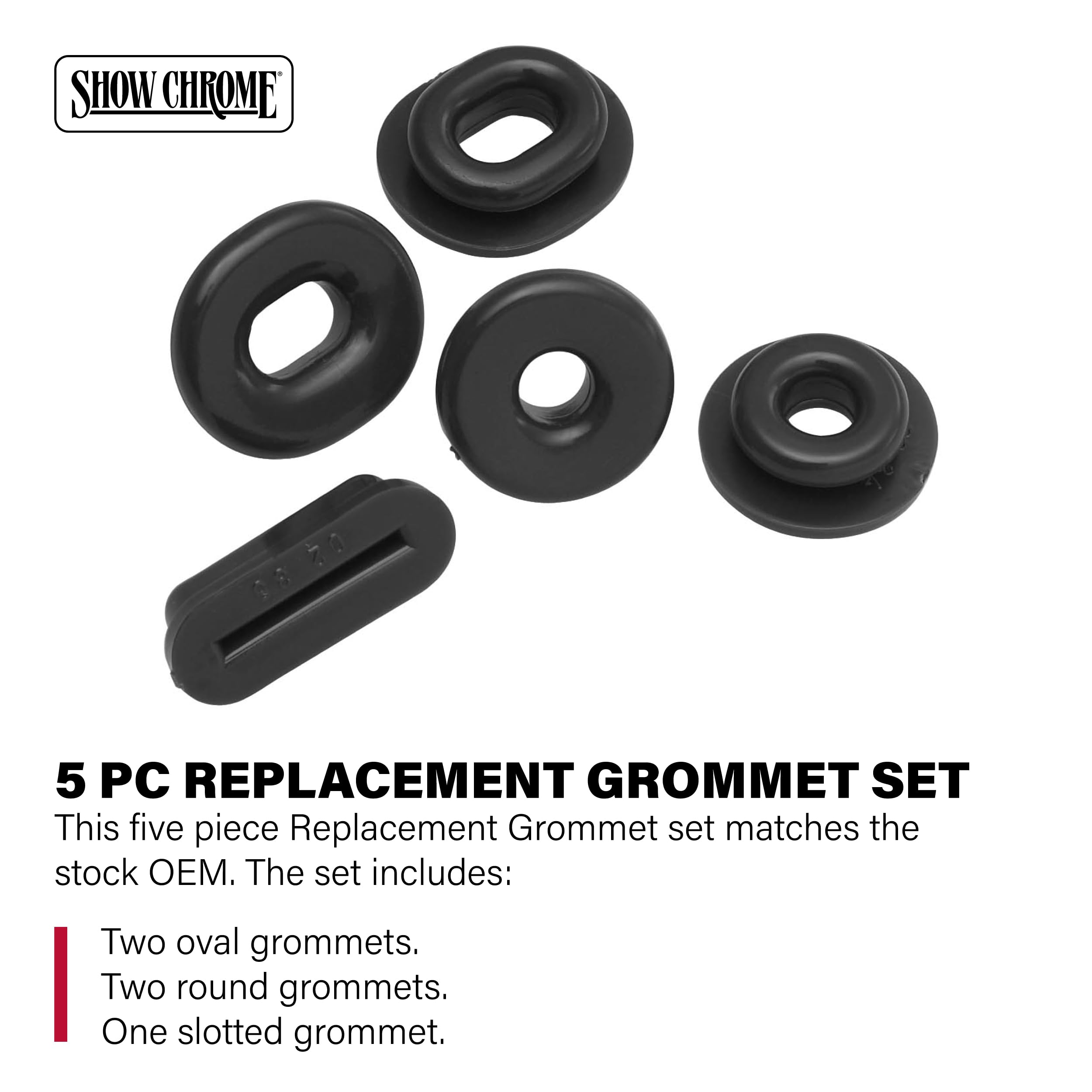 Show Chrome Replacement Black Grommets Honda 52-691