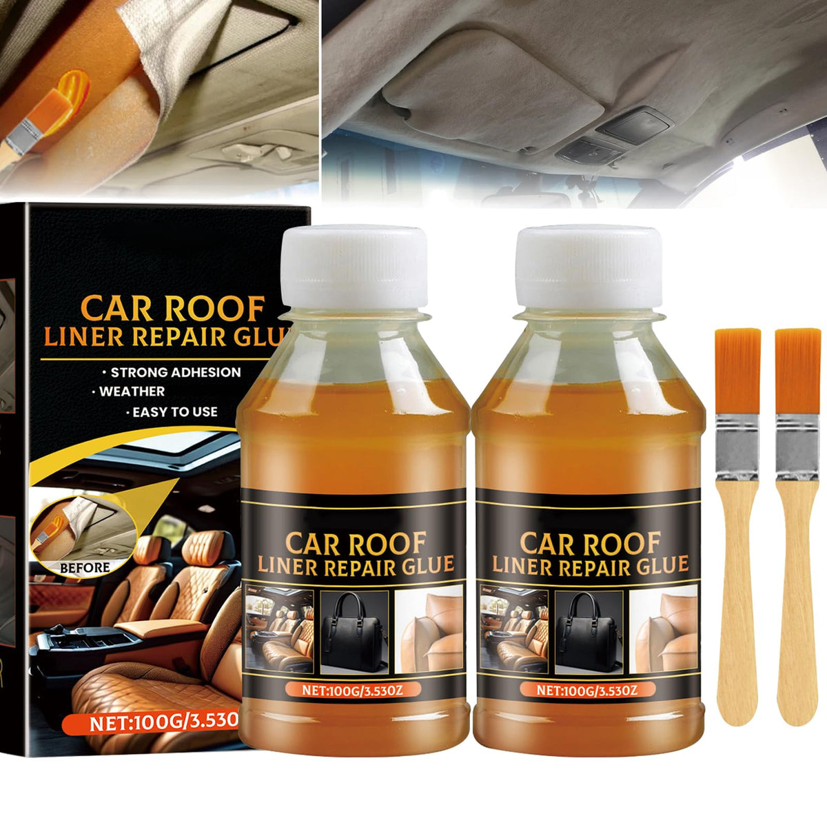 Headliner Repair Glue 100ml, Car Roof Liner Quick Repair Adhesive Glue, Car Roof