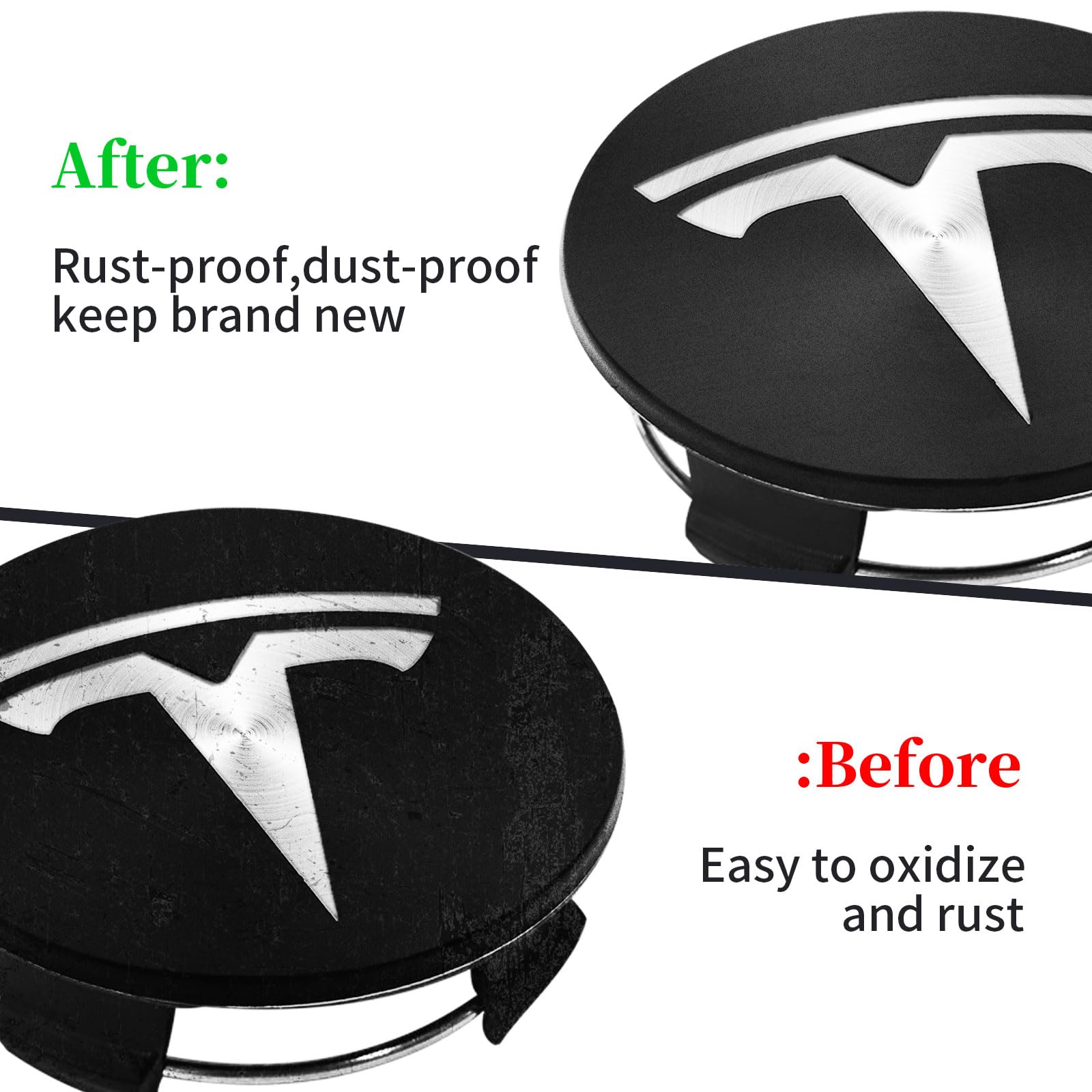 Knomix 4 Pack Exterior Decoration Wheel Center Cover for Tesla Model 3 Model Y,56mm Hubcaps Wheel Rim Cover Tesla Center Caps Hu