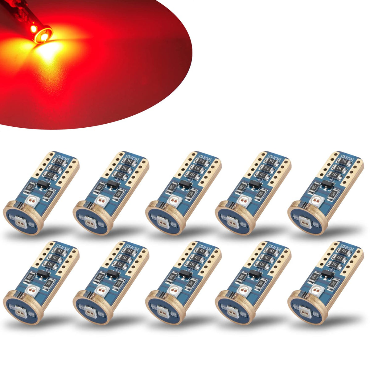Ibrightstar Newest Extremely Bright Wedge T10 168 194 Led Bulbs For Car Interior Dome Map Door Courtesy License Plate Lights, Re