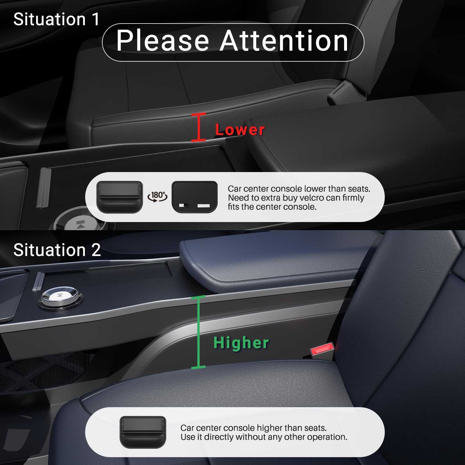 Wanfuder Car Seat Gap Filler Leather Car Box Organizers And Storage Front Seats Interior Automotive Essentials - Car Accessories For Phones, Glasses, Keys, Cards-1 Pack1