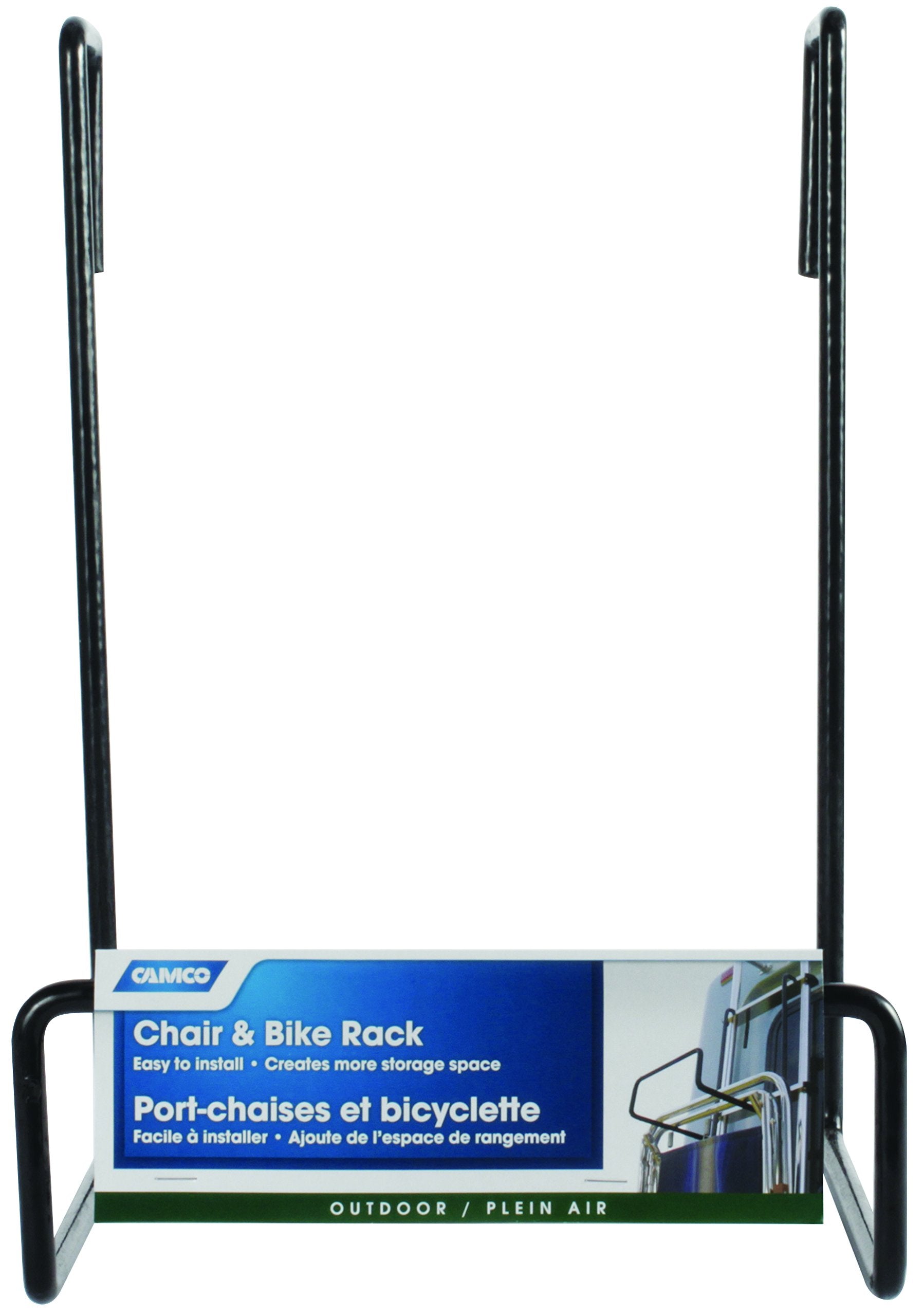Camco - 21029 Heavy Duty Chair Rack- Hook on RV Ladder to Support Folding Chairs, Picnic Chairs, and Beach Chairs During Travel-