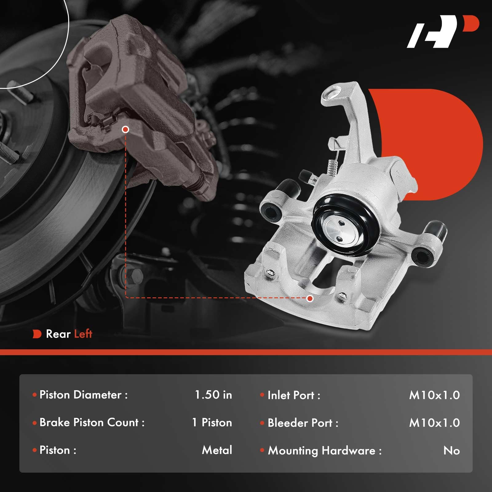A-Premium Disc Brake Caliper Assembly Without Bracket Compatible With Select Mazda Models - 6 2014-2015, L4 2.5L - Rear Left Driver Side