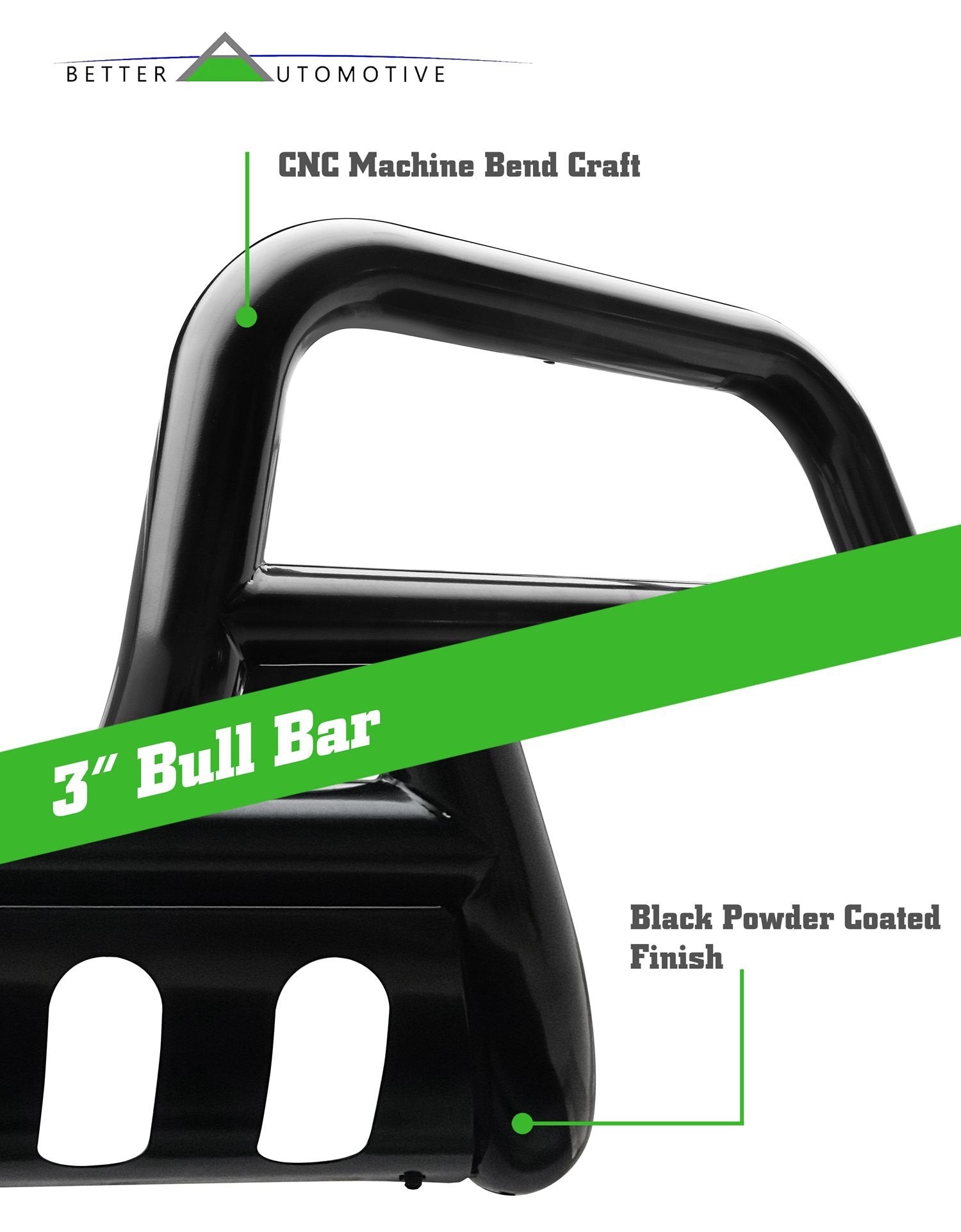BETTER AUTOMOTIVE Bull Bar Fit 2018-2024 Wrangler JL(Exclude plug-in hybrid models/21-24 V8 engine/20-24 Rubicon Trim)|2020-2024