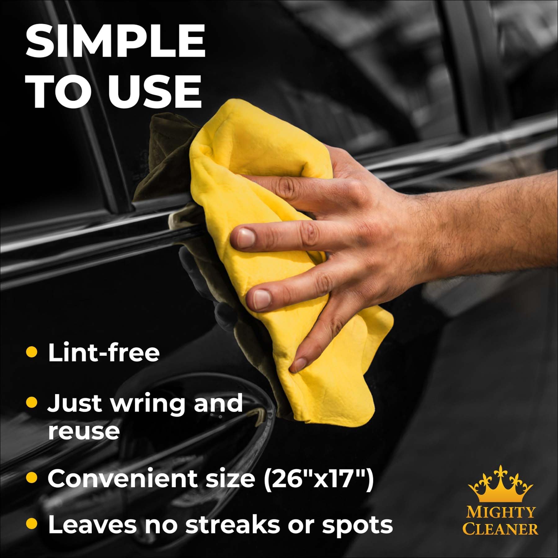 Premium 2Pk +1 Free Shammy Cloth For Car Drying - (26''X17'') - Super Absorbent Chamois Towel For Car - Reusable & Scratch-Free