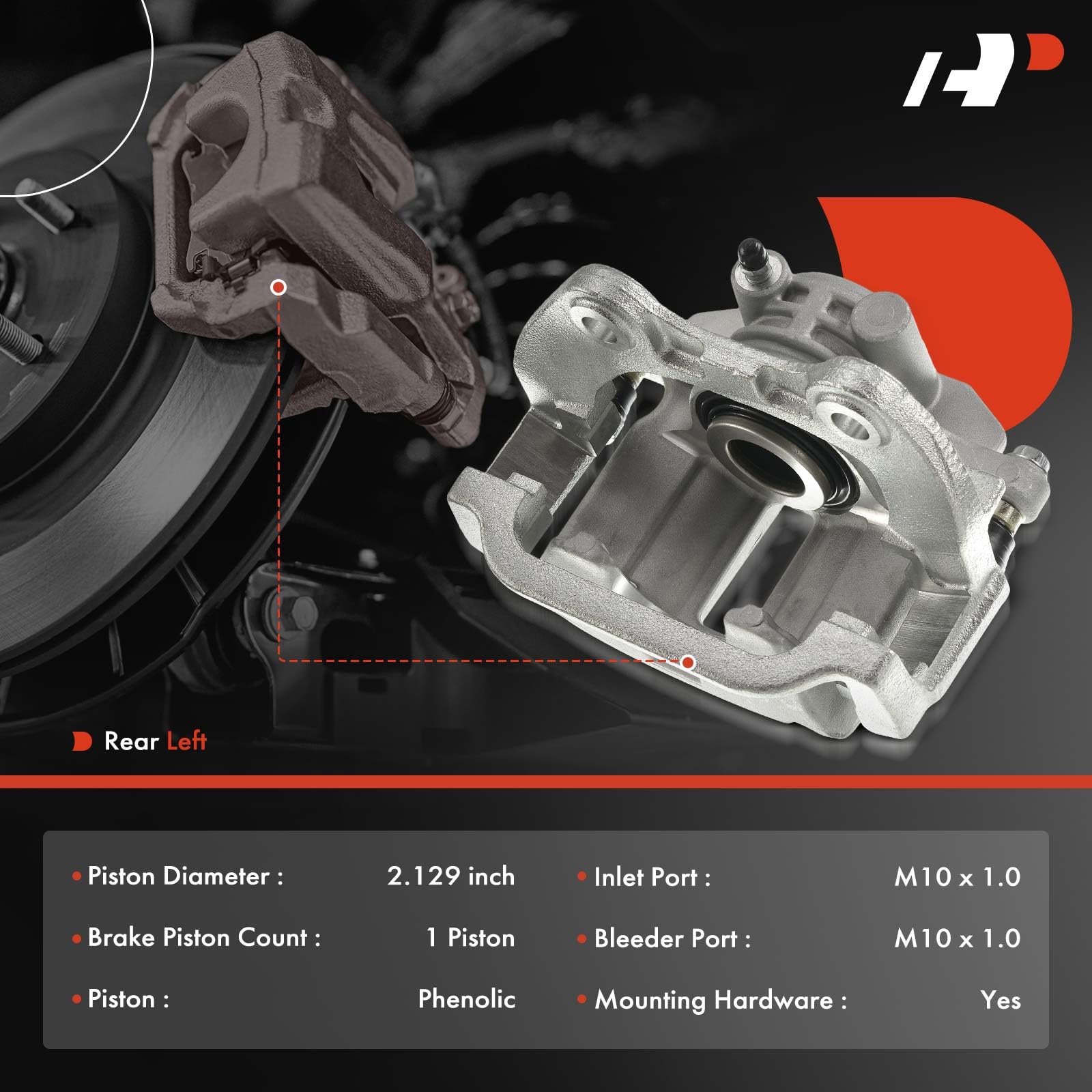 A-Premium Disc Brake Caliper Assembly With Bracket Compatible With Cadillac, Chevrolet & Gmc Models - Silverado 1500, Sierra 150