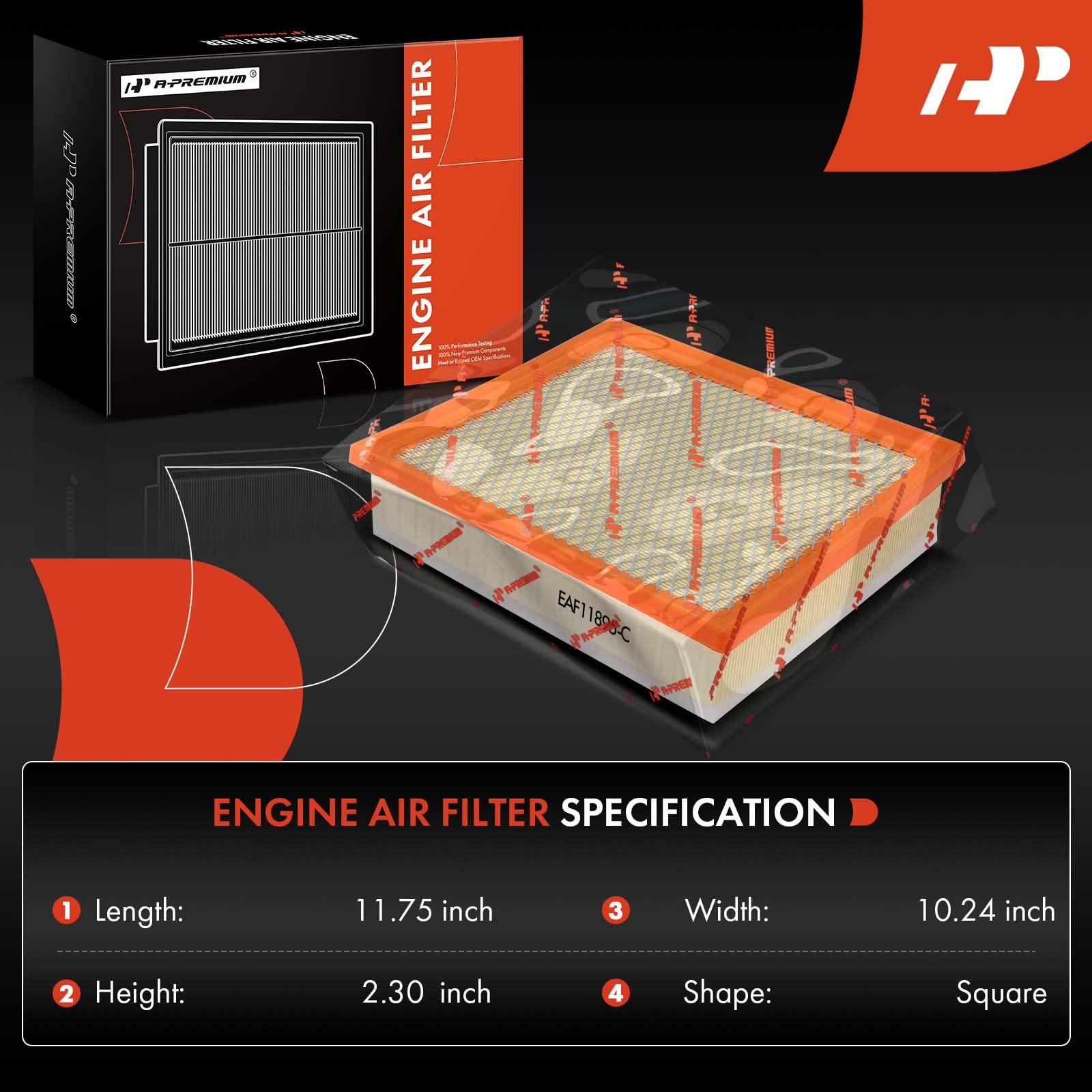 A-Premium Engine Air Filter Compatible With Toyota Models - Sequoia 2014-2022, Tacoma 2016-2023, Tundra 2013-2021, 3.5L 4.0L 4.6L 5.7L, Replace# 17801-0P100