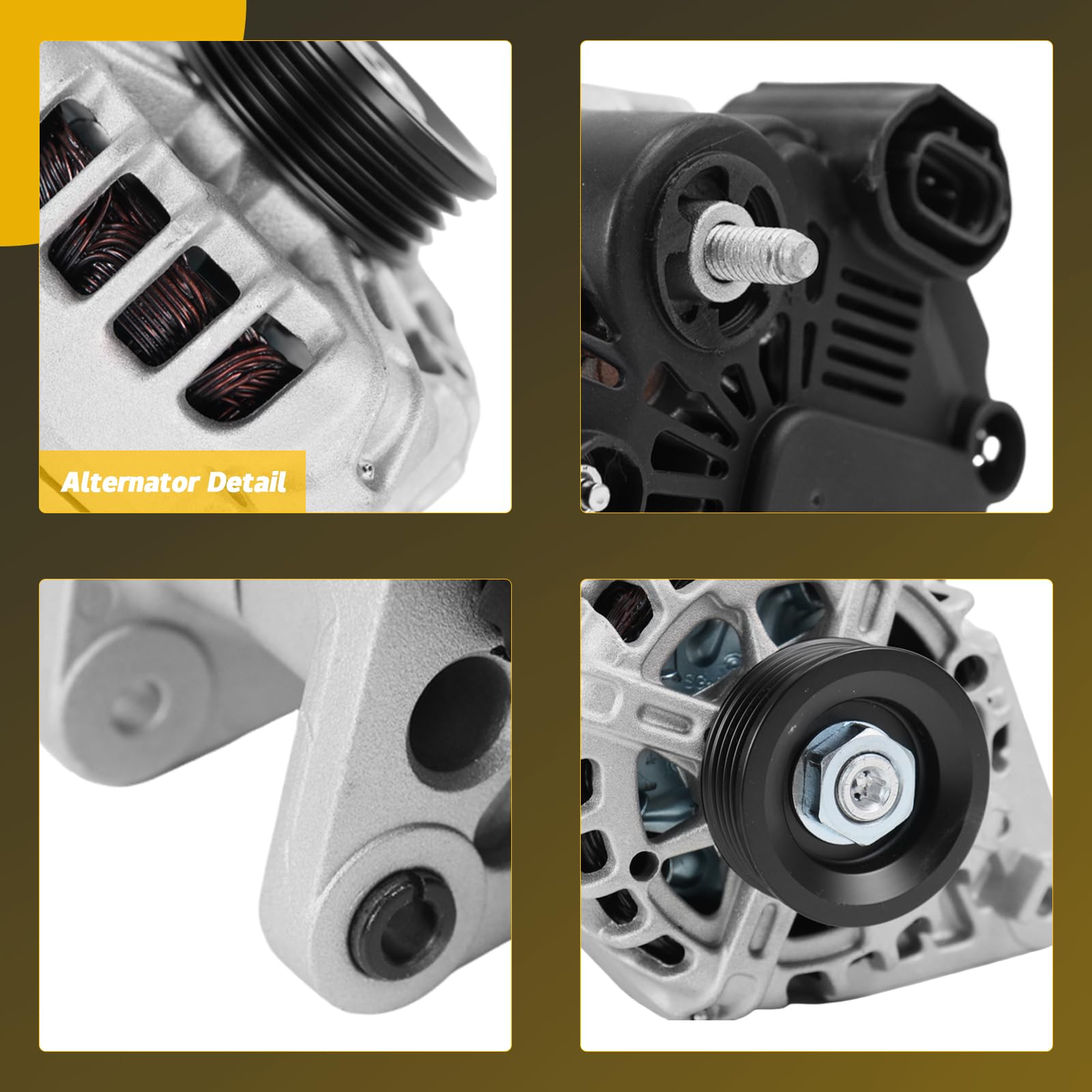 YINAVAGAD 37300-23650 Alternator for Kia Soul 2.0L L4 2010-2011, for Kia Spectra Spectra5 2.0L 2007 2008 2009, for Hyundai Elant