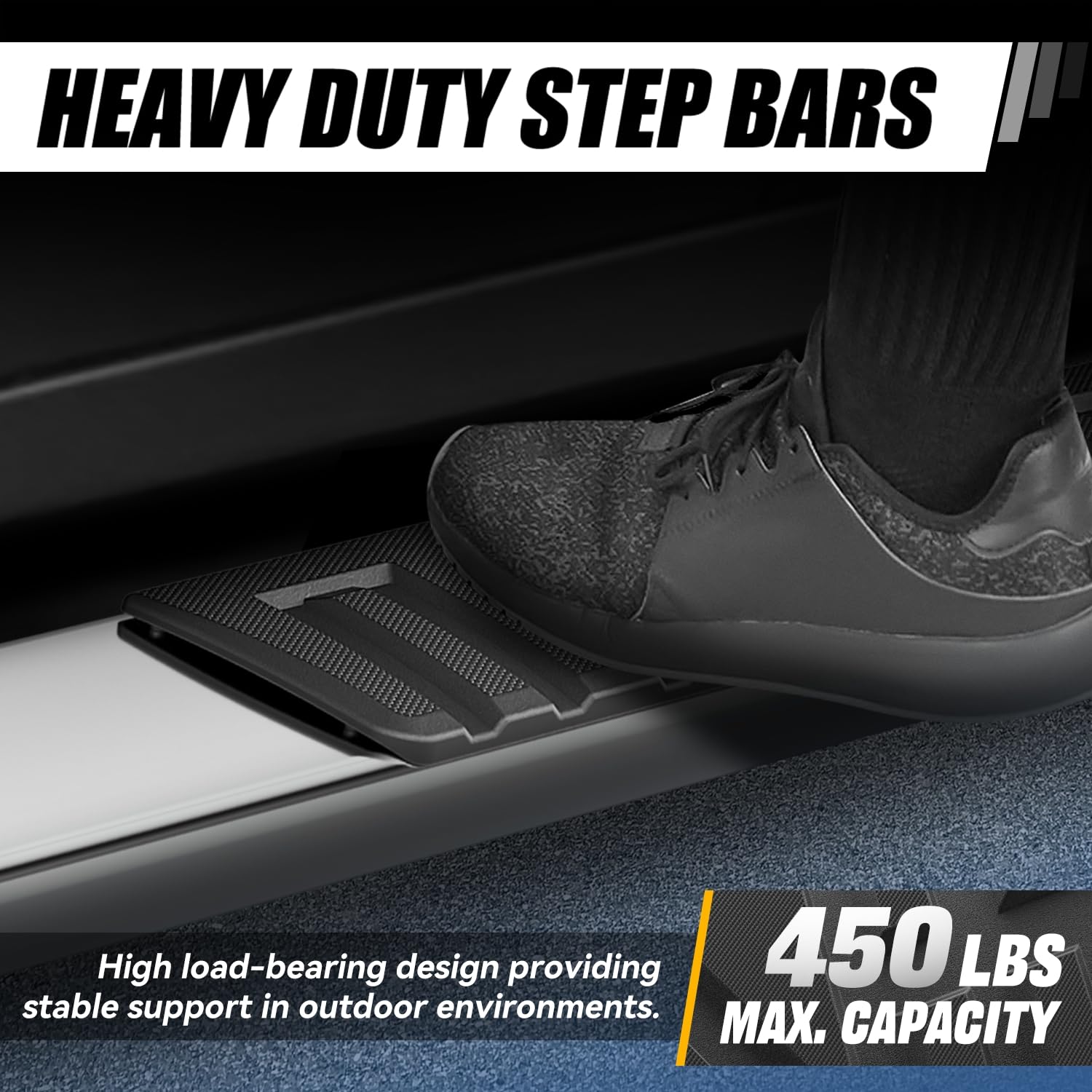 Auto Dynasty Running Boards Compatible With 2007-2019 Chevy Silverado Gmc Sierra 1500 2500Hd 3500Hd Extended Cab, Stainless Stee