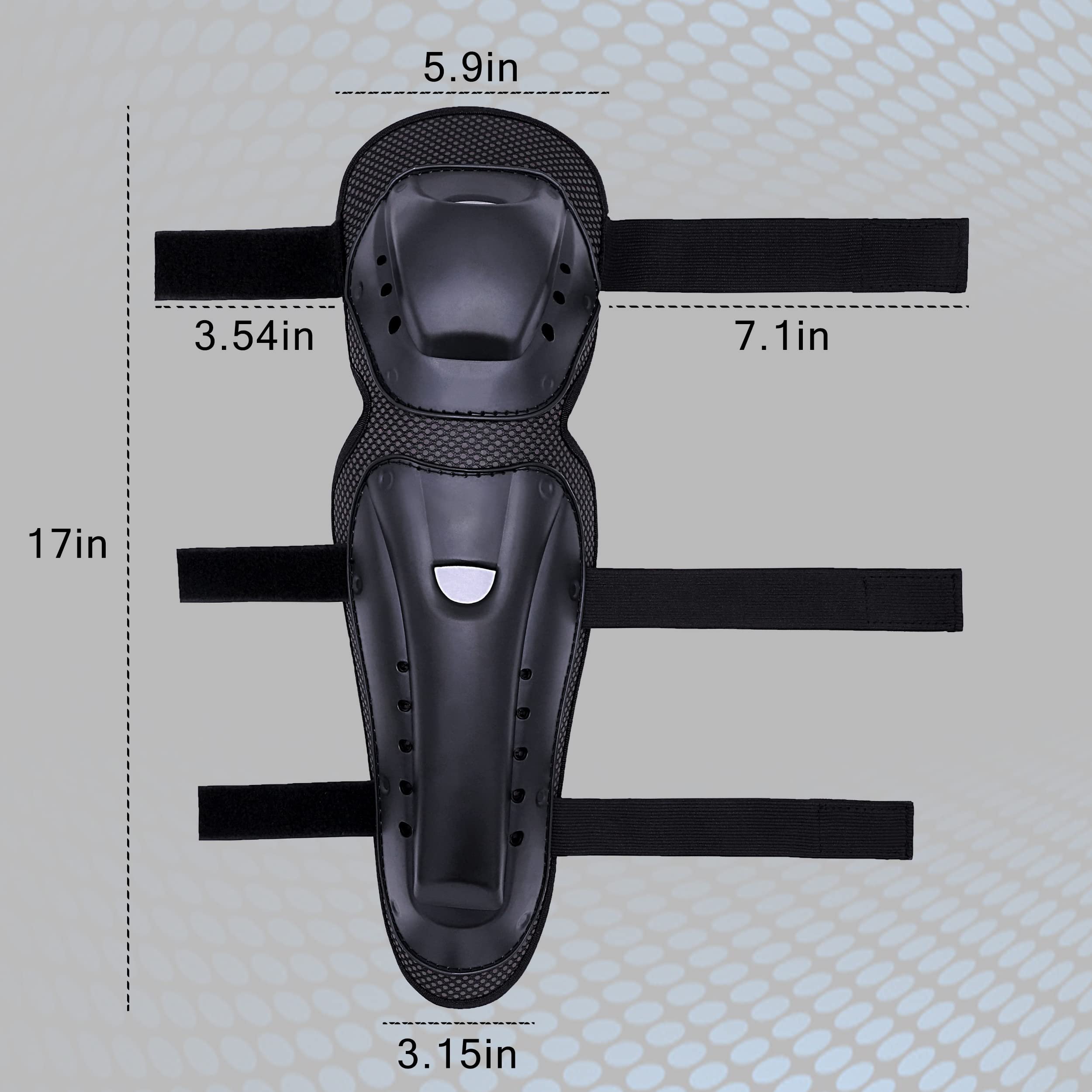 Bravord Motorcycle Knee Pads & Elbow Pads For Adults (4Pcs) Adjustable Knee Shin Guards For Cycling Skating Skateboarding (Knee