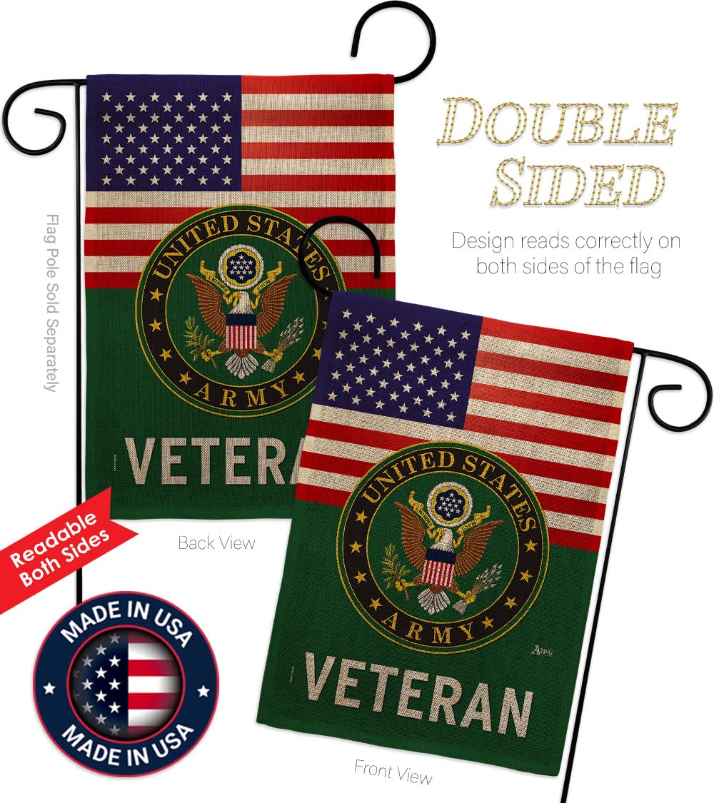 Us Army Veteran Burlap Garden Flag Home Decor Armed Forces United State American Decorations Military Memorabilia Remembrance Wa
