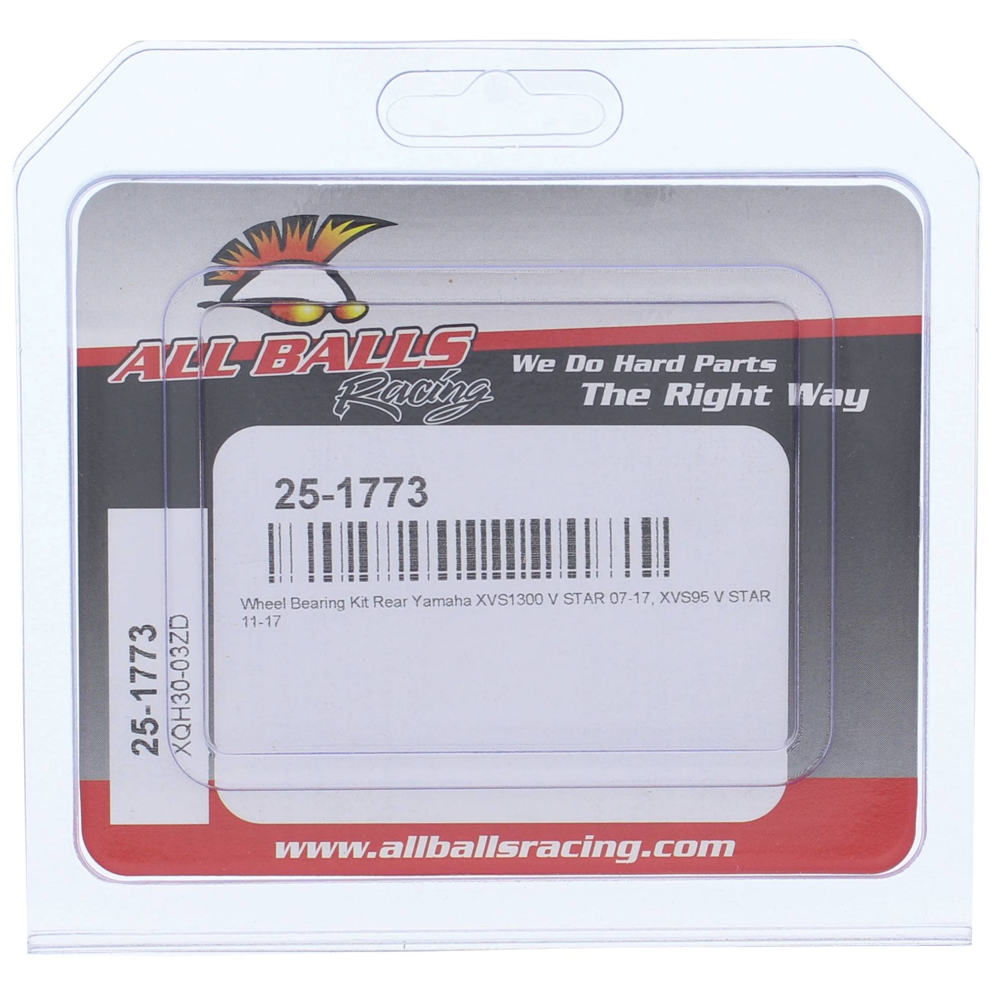 All Balls Racing Wheel Bearing Kit 25-1773 Compatible With/Replacement For Yamaha Xvs1300 V Star 2007-2017, Xvs95 V Star 2011-20
