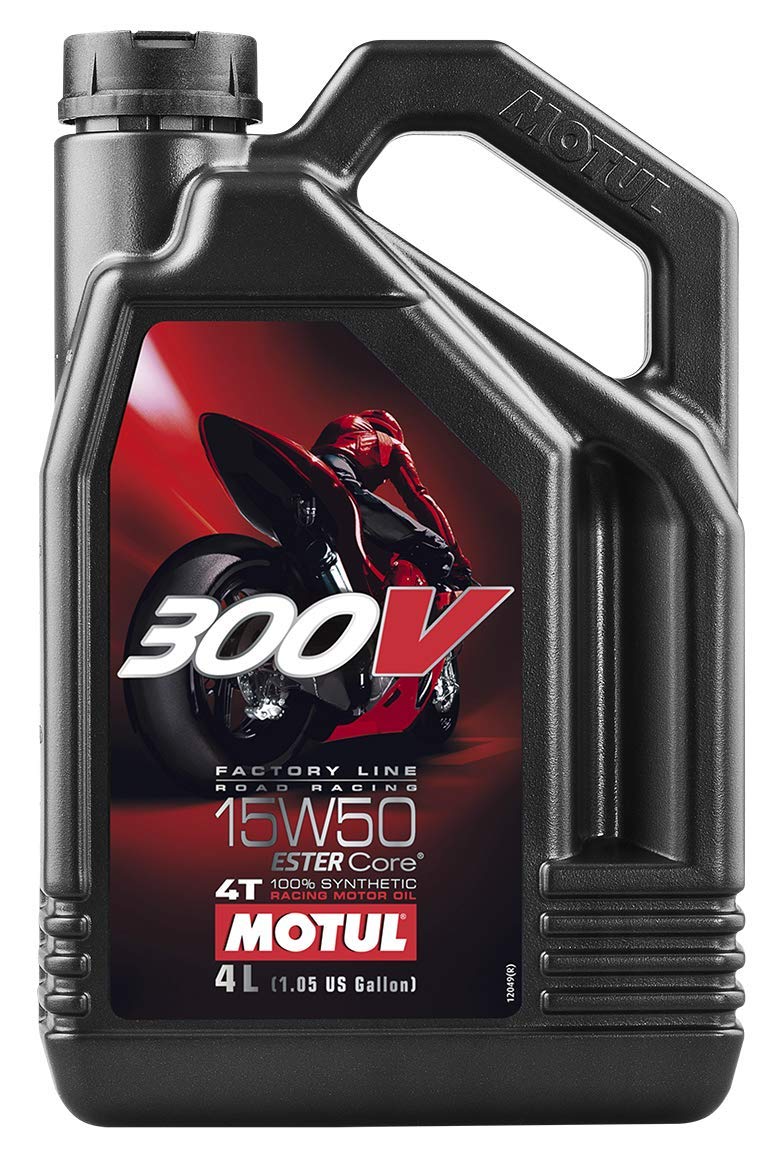 Motul 104129 300V Factory Line Road Racing 15W-50 Engine Oil 4T Full Synthetic Ester Core 4 Liter