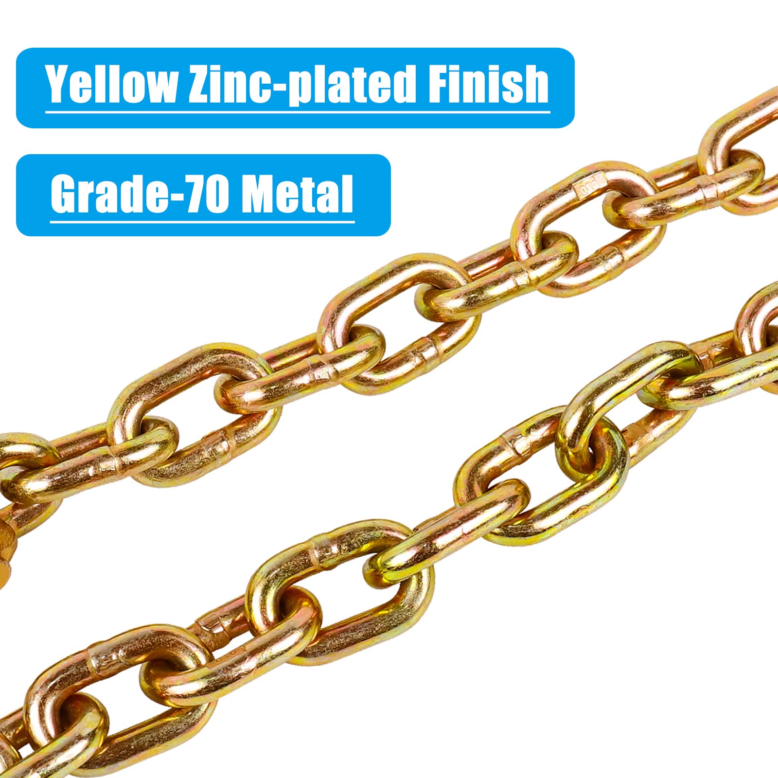 Tnyeobae 35'' Trailer Safety Chain With 5/16'' Clevis Snap Hook,Grade-70 Heavy Duty Binder Chain(Pack Of 2)