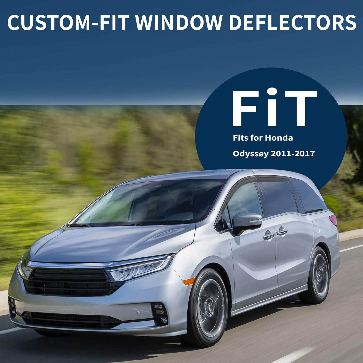 4PCS Rain Guards Fit for Honda Odyssey 2011-2017, Durable Front & Rear Window Visors Wind Deflector, Outside Mount Vent Shade Sh