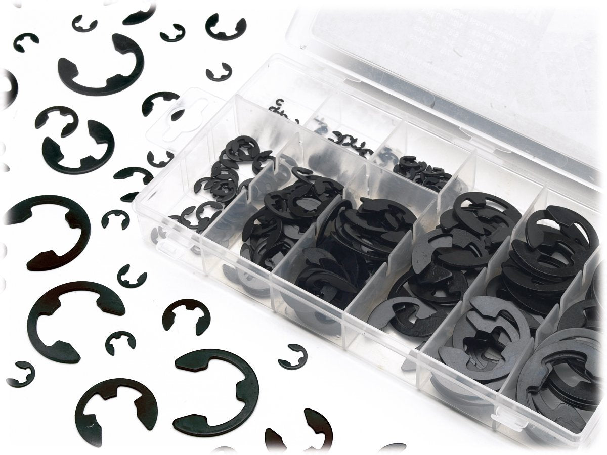 Performance Tool W5208 300Pc E-Clip Assortment, Black