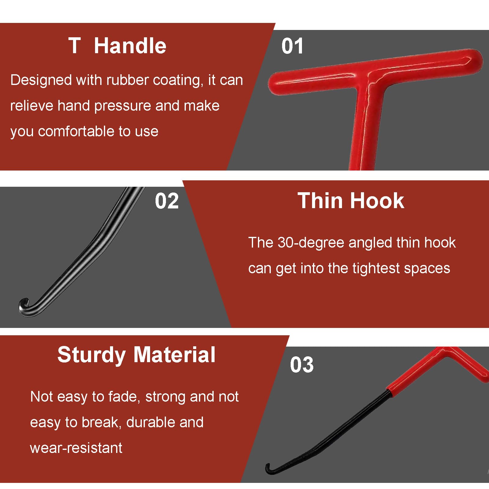 Exhaust Spring Puller Tool Motorcycle Exhaust Spring Hooks, T Shaped Handle Exhaust Spring Hooks Snowmobile Spring Puller Remova