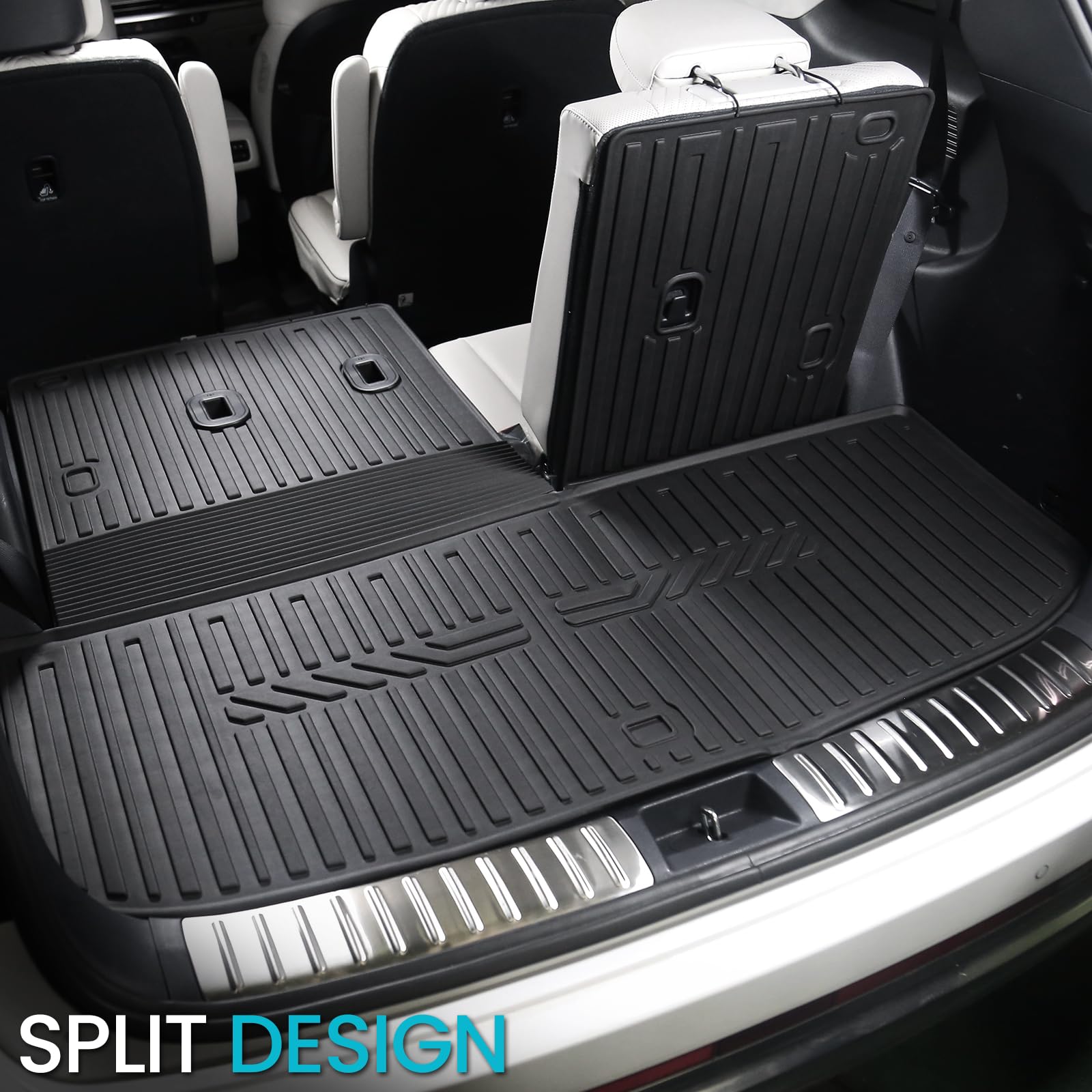Joularise Cargo Mat With Backrest Mats For 2020-2025 Hyundai Palisade Accessories, All-Weather Cargo Liner Trunk Mat For Palisad