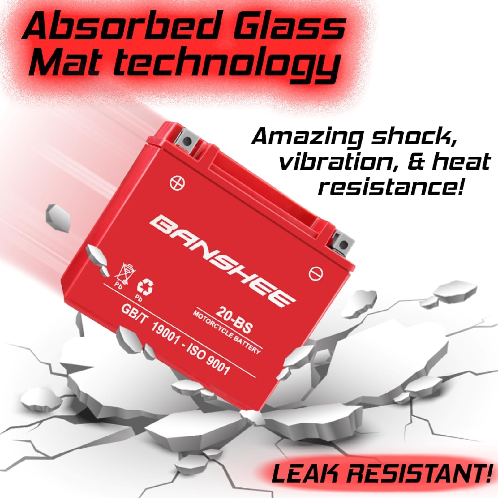 Banshee 20-BS Replacement Battery For YTX20-BS Motorcycle Battery for Haley Davidson FXST FLST Softail 1340CC 84-'90