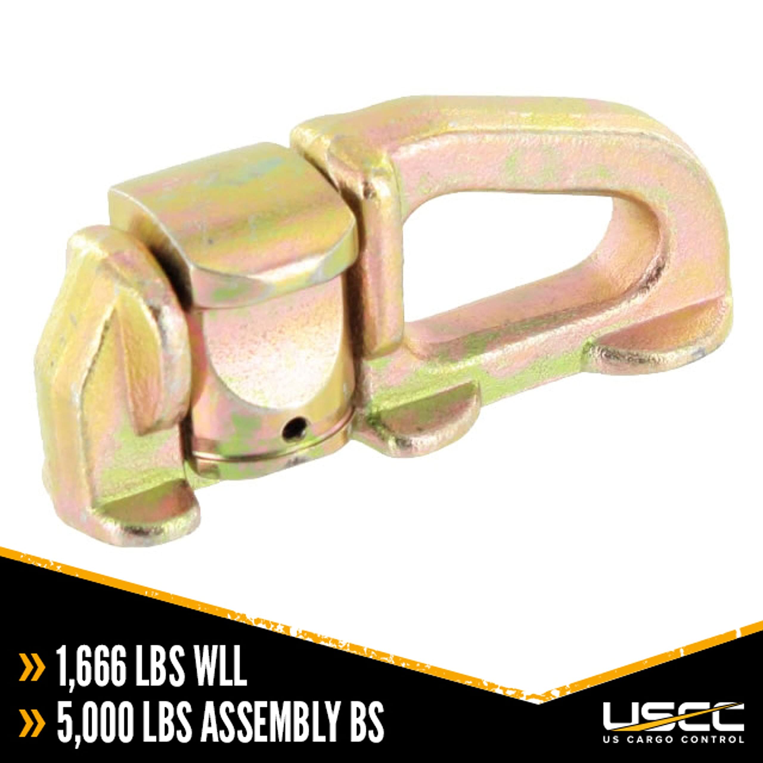 US Cargo Control L Track Double Stud Fitting with Large Opening, Use with L Track Rails in Your Truck Or Trailer to Create an Instant Tie-Down Point, Working Load Limit of 1,666 Pounds, 4 Pack