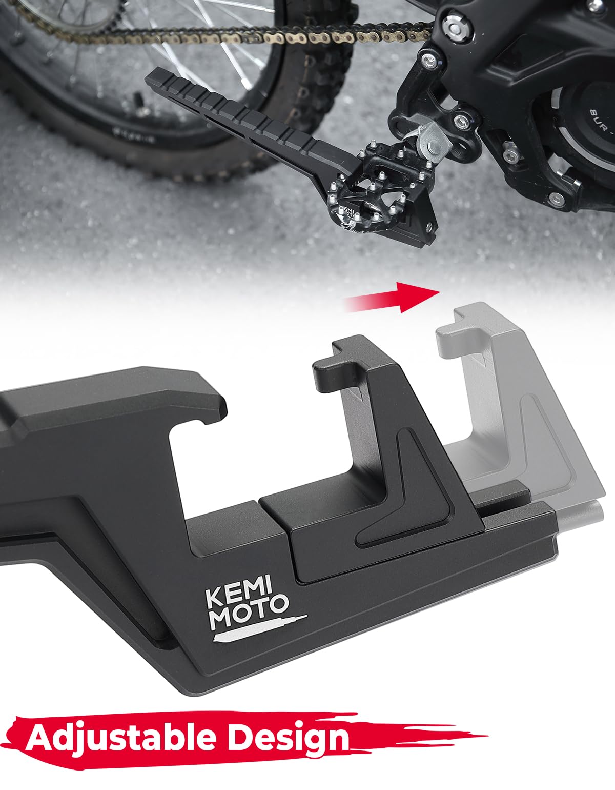 KEMIMOTO Universal Passenger Footpegs Compatible With Enduros and Surron Segway X160 X260 Motorcycle Dirt Bike Footpegs Dirt Bik