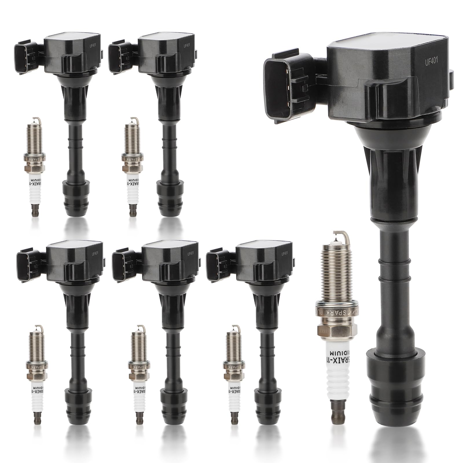 Uf401 Ignition Coil & 4469 Double Iridium Spark Plug 6Pcs For Nissan Altima Maxima Pathfinder Quest 350Z Frontier Xterra Nv1500 