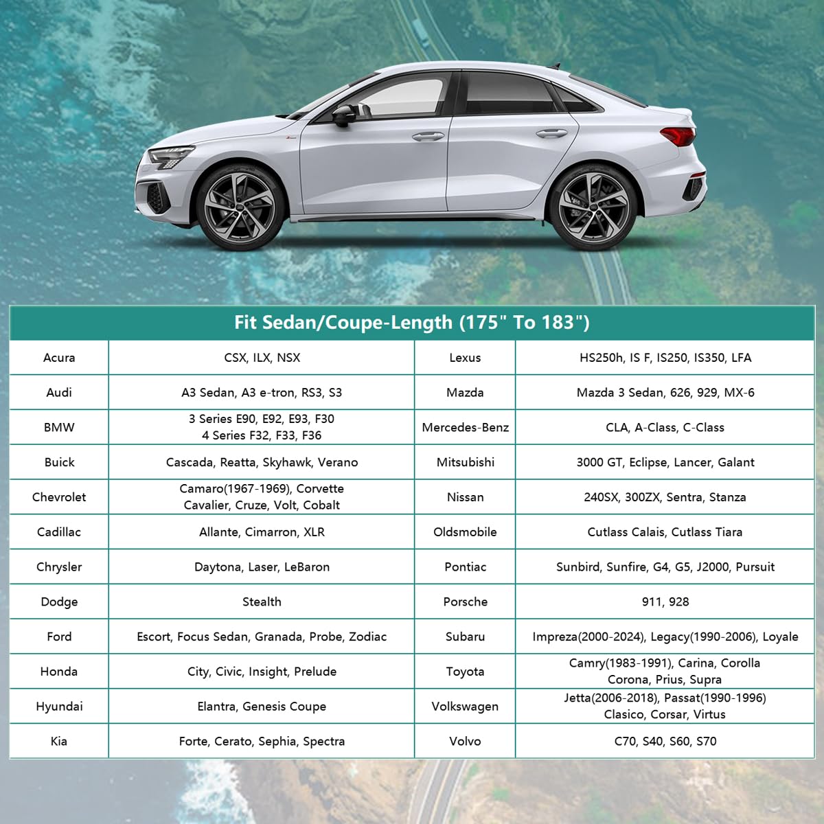 Gunhyi Car Cover For Automobiles Waterproof All Weather, Universal Fit Toyota Corolla, Honda Civic, Hyundai Elantra, Nissan Sent