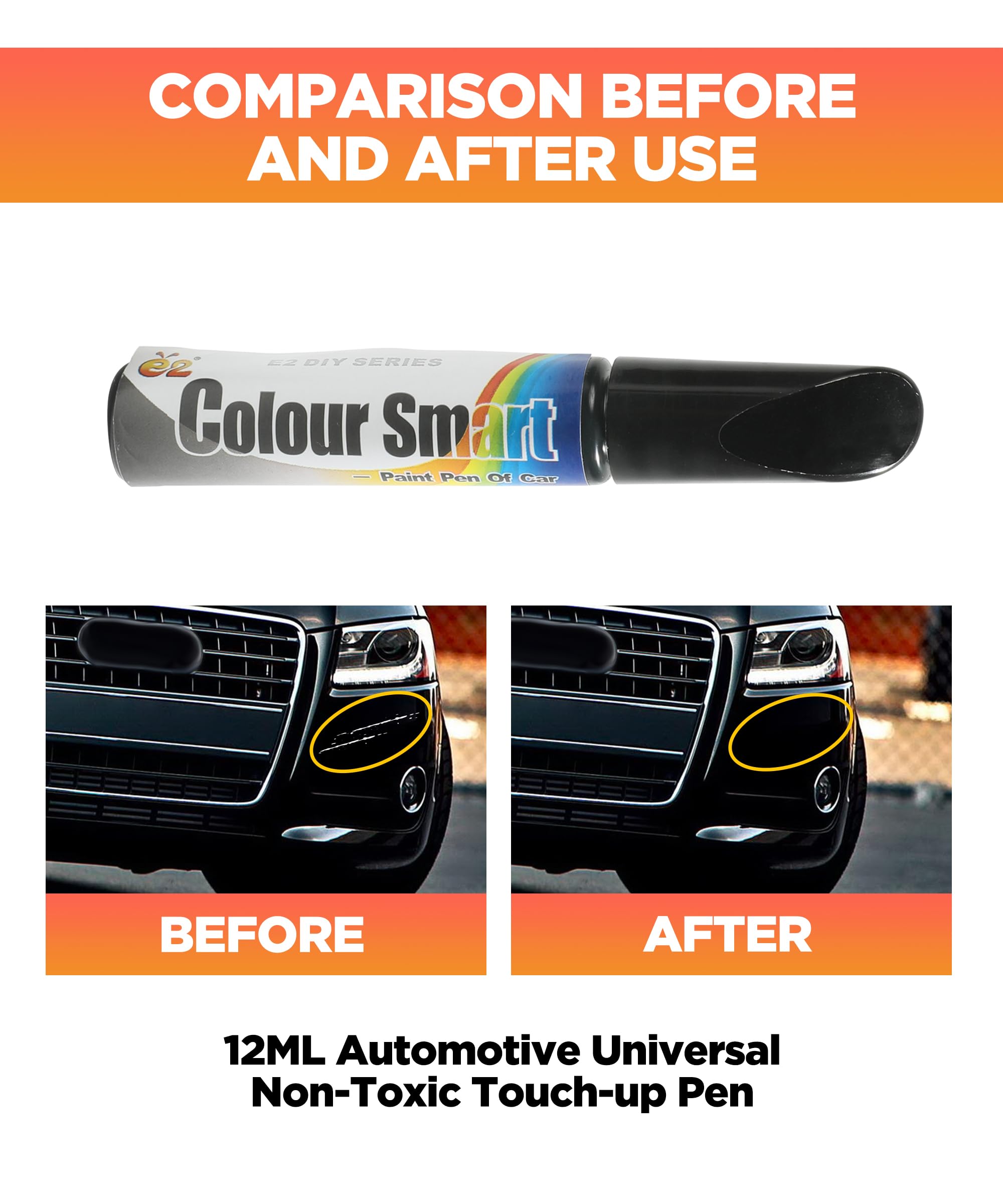 AOCISKA Car Scratch Remover Pen - Paint Touch Up and Repair Accessory for Auto Body - Pro Mending Tool (Black)