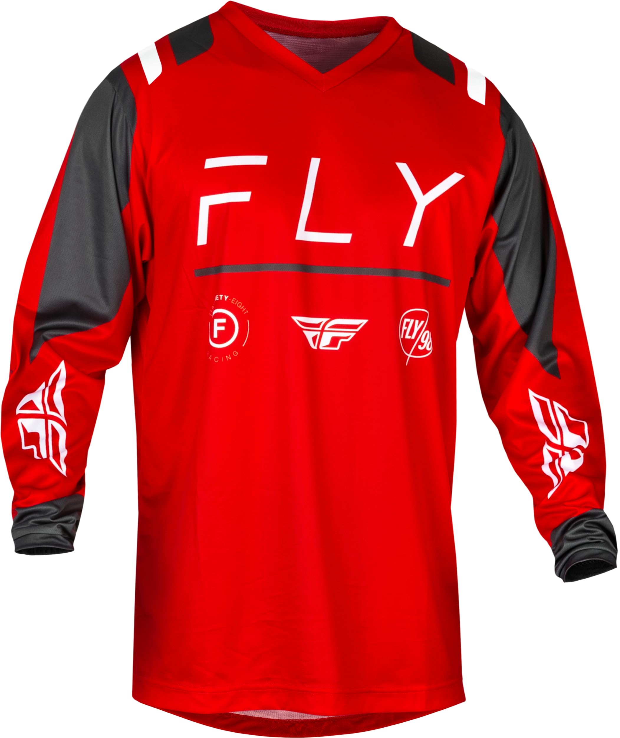 Fly Racing F-16 Mens Jersey (Red/Charcoal/White, Large)