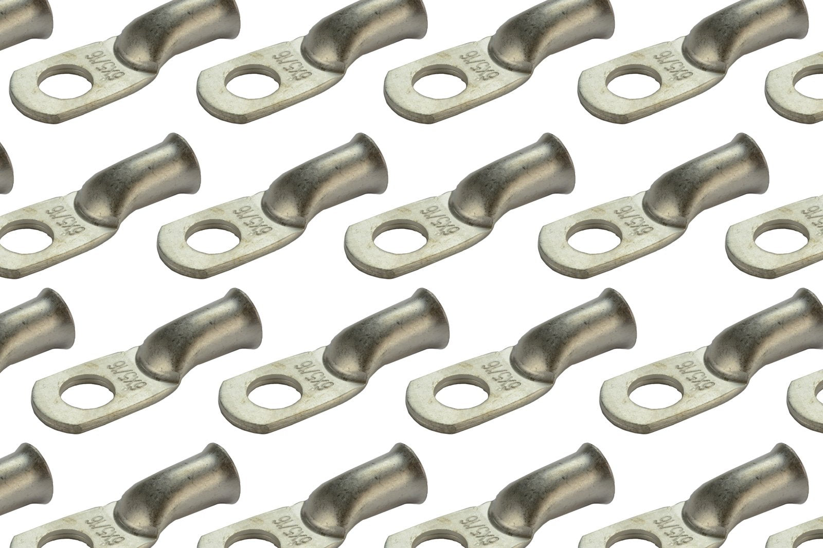 Temco 50 Pack Tinned Copper Welding Battery Cable Ends, Lugs Terminal 6 Awg 5/16'' Hole - Marine Grade (6 Awg To 1/0 Awg Options