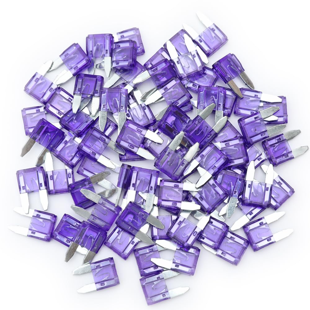 75 Pcs 3Amp Mini Fuse, 3 A Mini Car Blade Automotive Fuses for Car RV Truck SUV Motorcycle Boat