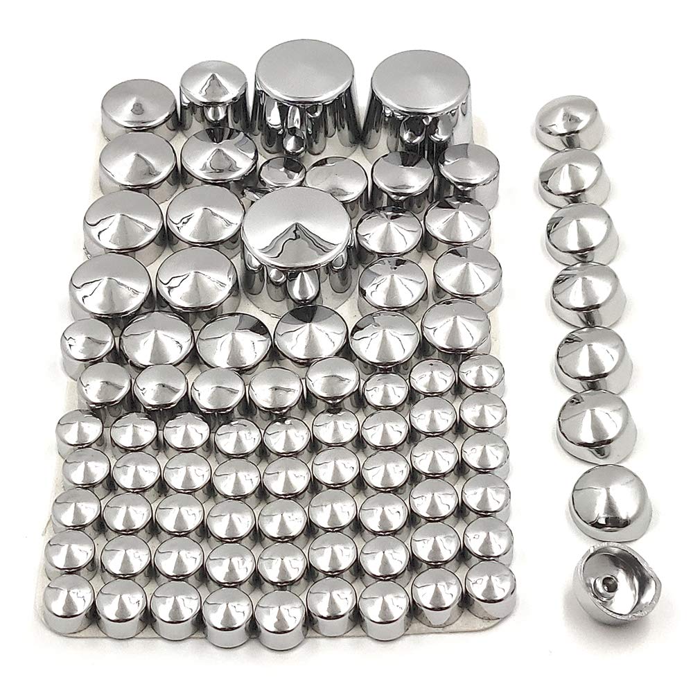Httmt Mt247-004-Cd 87 Pieces-Chrome Abs Plastic Bolts Toppers Caps Set Compatible With 2000-2005 2006 Harley Davidson Softail Tw