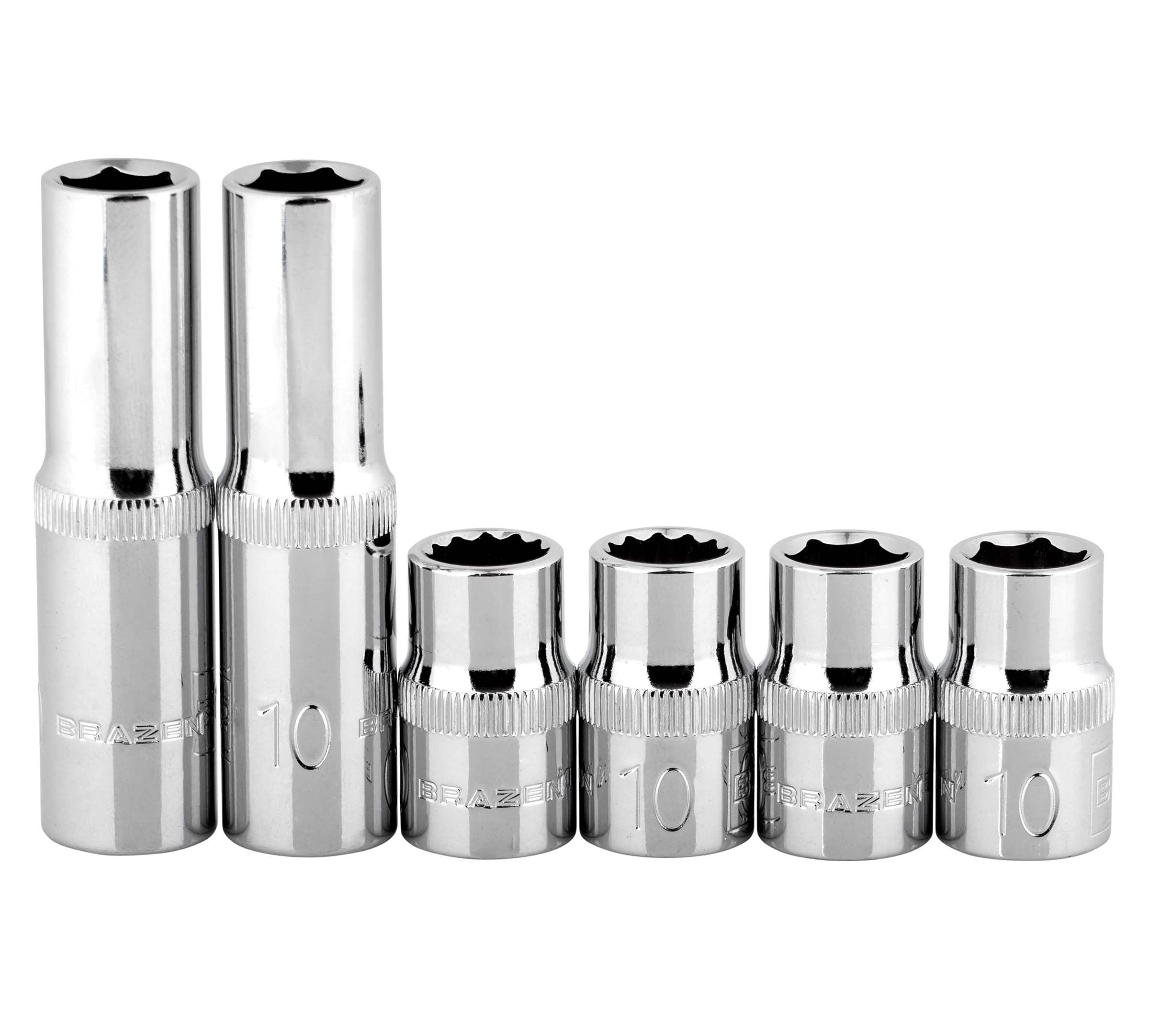Brazen 10Mm Socket Six Pack (3/8' Drive, Multi-Type)