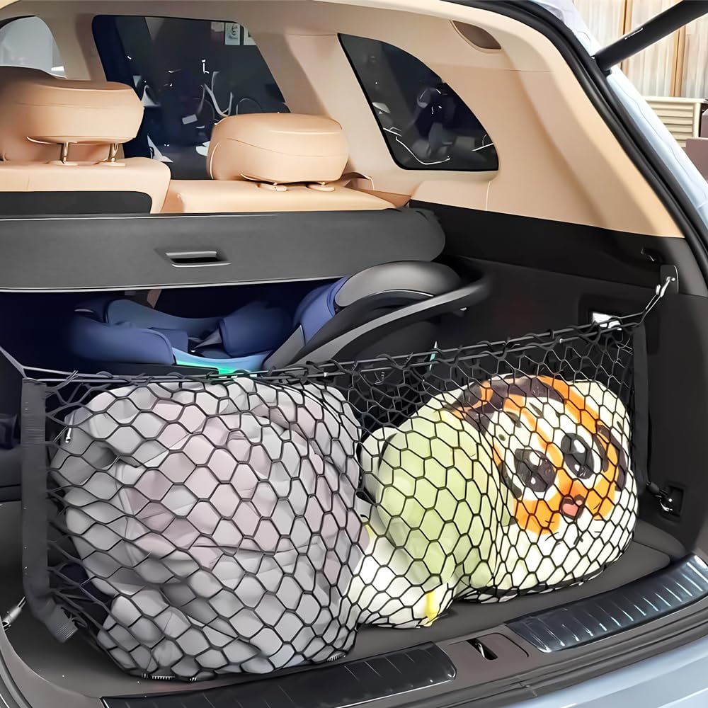 Car Rear Cargo Net, Adjustable Elastic Storage Organizer Net, Trunk Cargo Storage Net Compatible With 2015 2016 2017 2018 2019 2