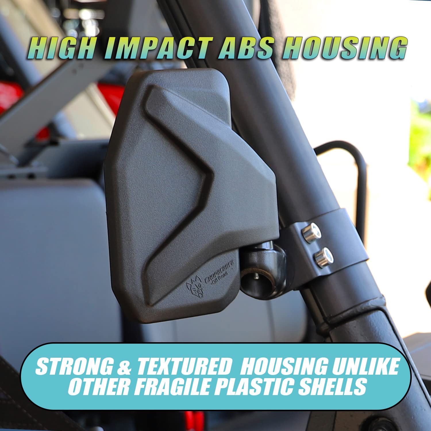 Chupacabra Offroad Rear View Side Mirror For Utv (Pack Of 2) Polaris Ranger Pro Fit/General/Defender Break Away W/Adjustable Arm