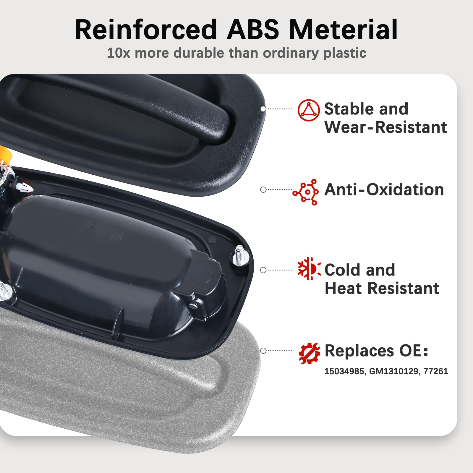 Faersi Exterior Outside Door Handle Front Left Driver Side For 1999-2007 Silverado, Tahoe, Suburban, Avalanche, Gmc Sierra, Yukon Denali, Cadillac Escalade 77261 15034985