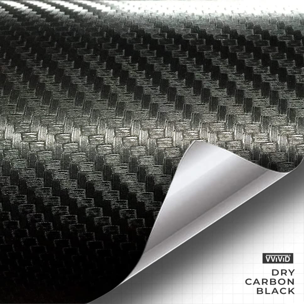 Vvivid Dry Carbon Fibre Detailing Vinyl Wrap Tape 2 Inch X 20Ft Roll Diy (Black)