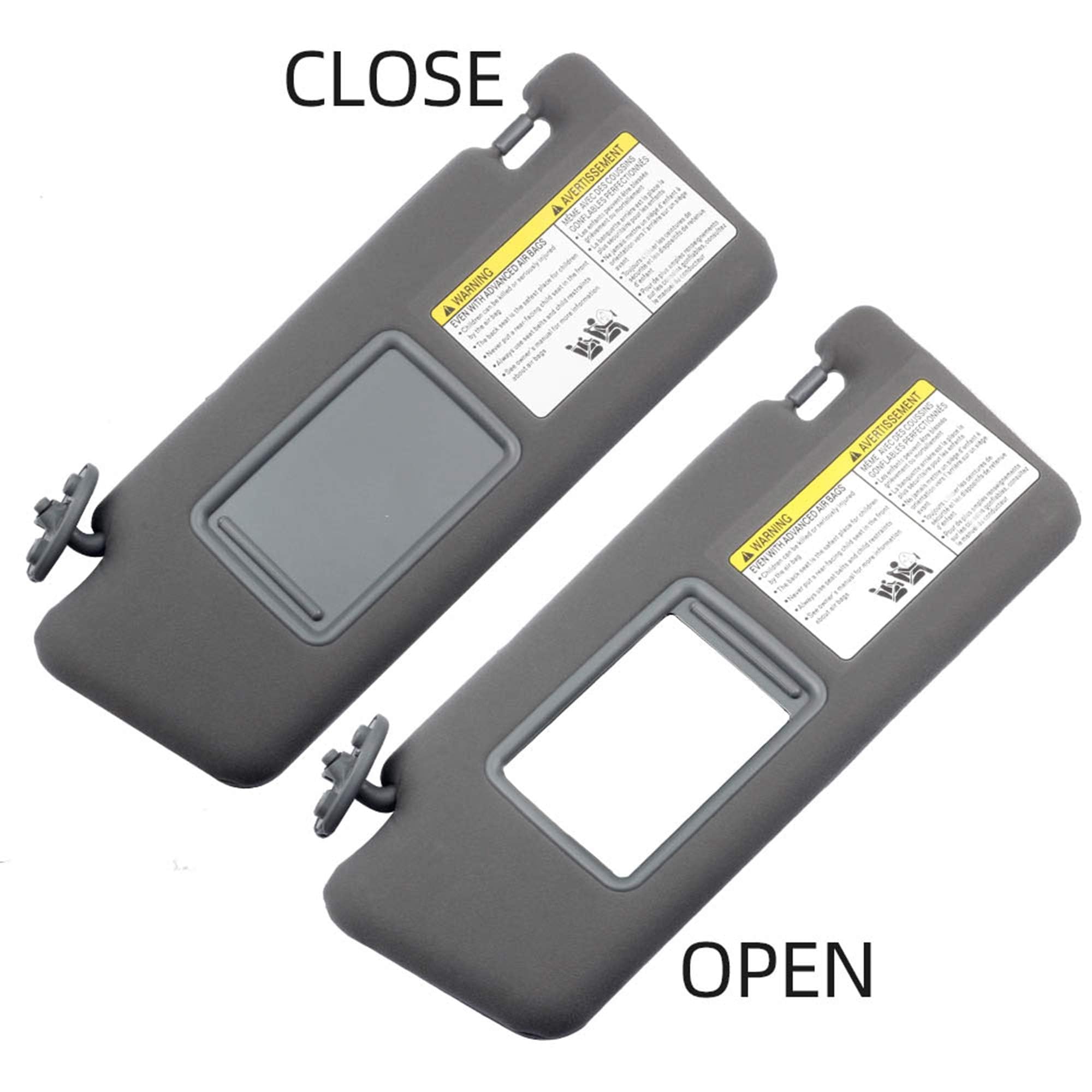 Dasbecan Left Driver & Right Passenger Side Sun Visor Compatible With Toyota Tacoma 2005-2012 2013 2014 2015 74320-04181-B1 7432