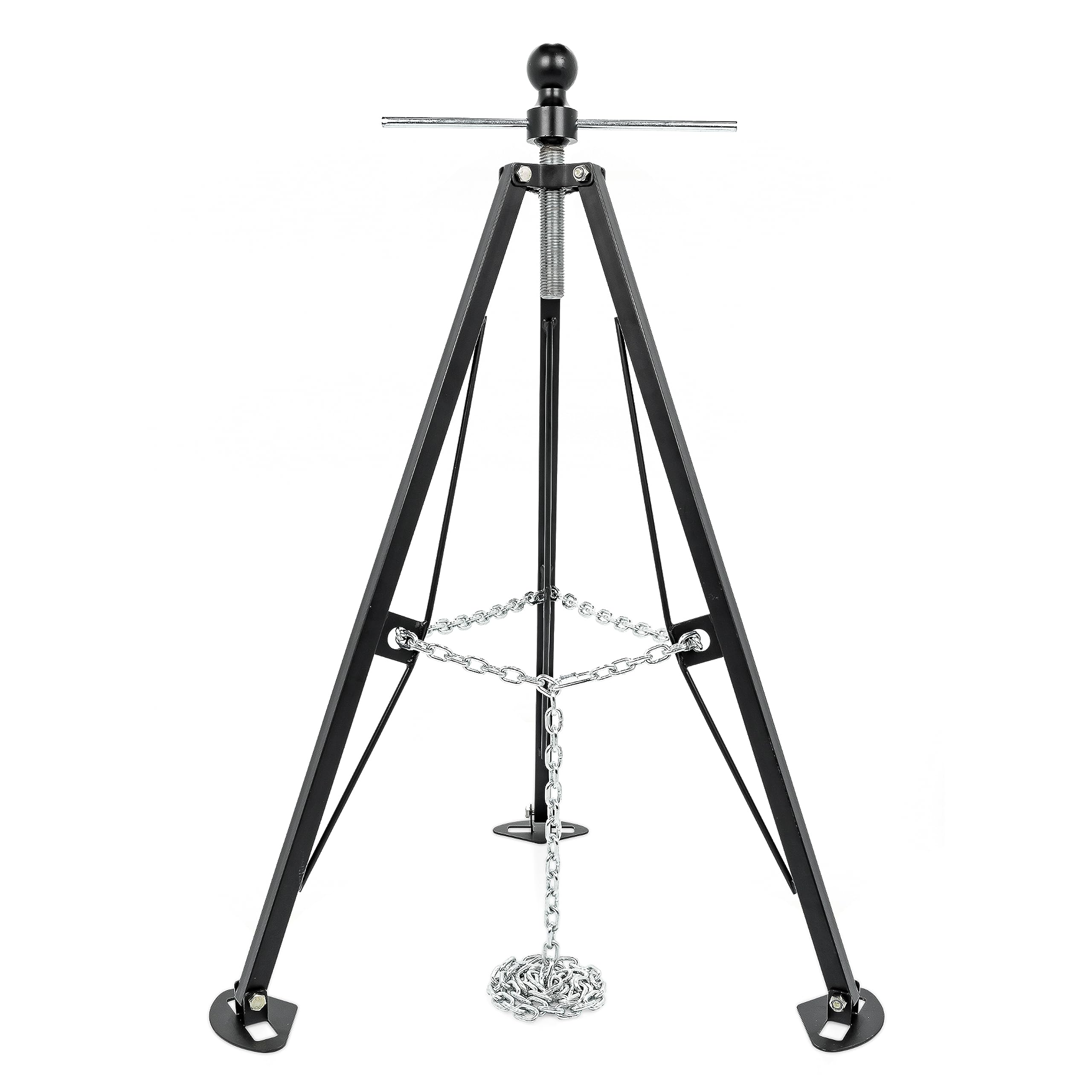 Camco Eaz-Lift Camper & Rv Gooseneck Stabilizer Tripod Jack - Reduces Movement On 5Th Wheel Trailers - Features Adjustable Height From 30” To 44” - 7,500Lb Max Load Capacity (48850)