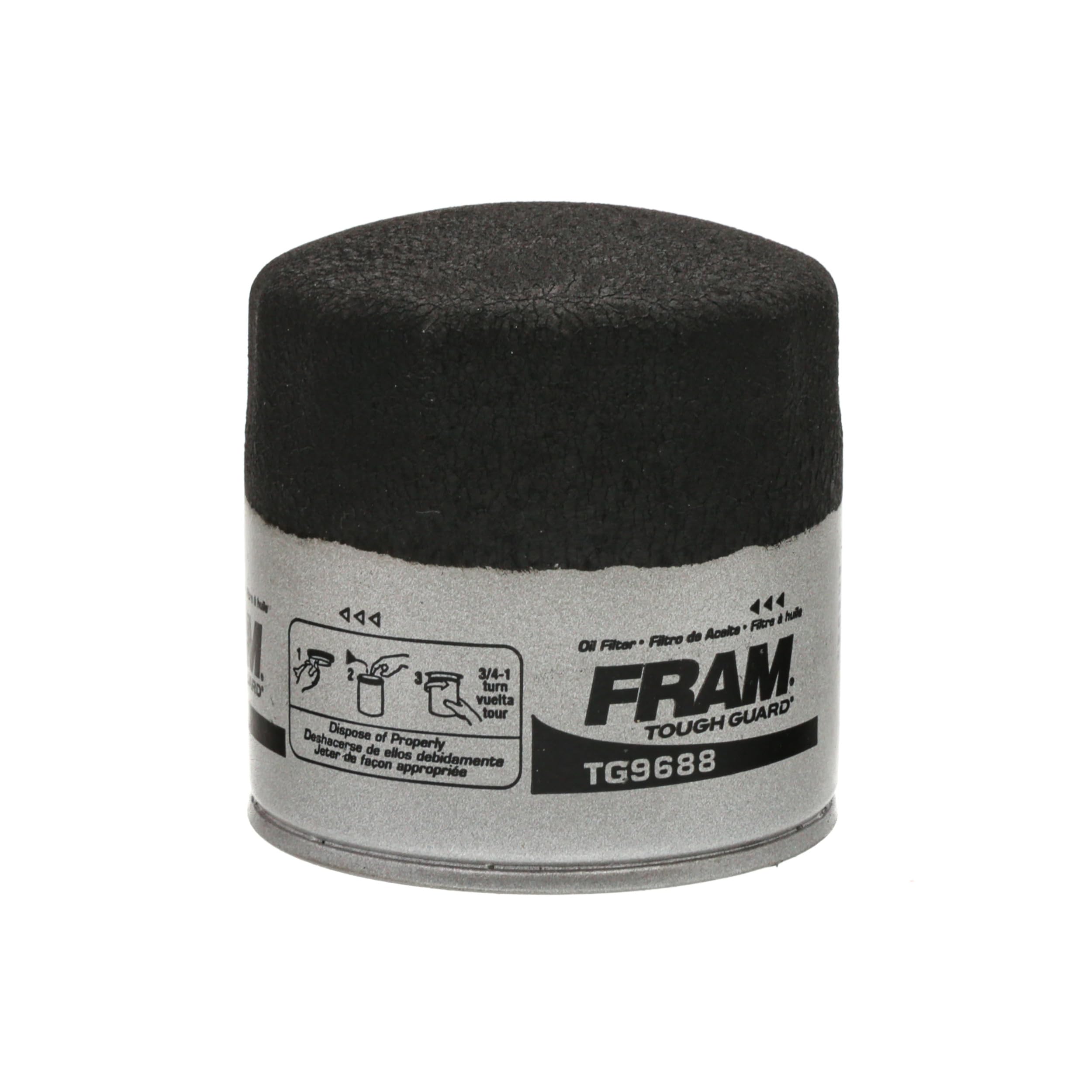 Fram Tough Guard Replacement Oil Filter Tg9688, Designed For Interval Full-Flow Changes Lasting Up To 15K Miles