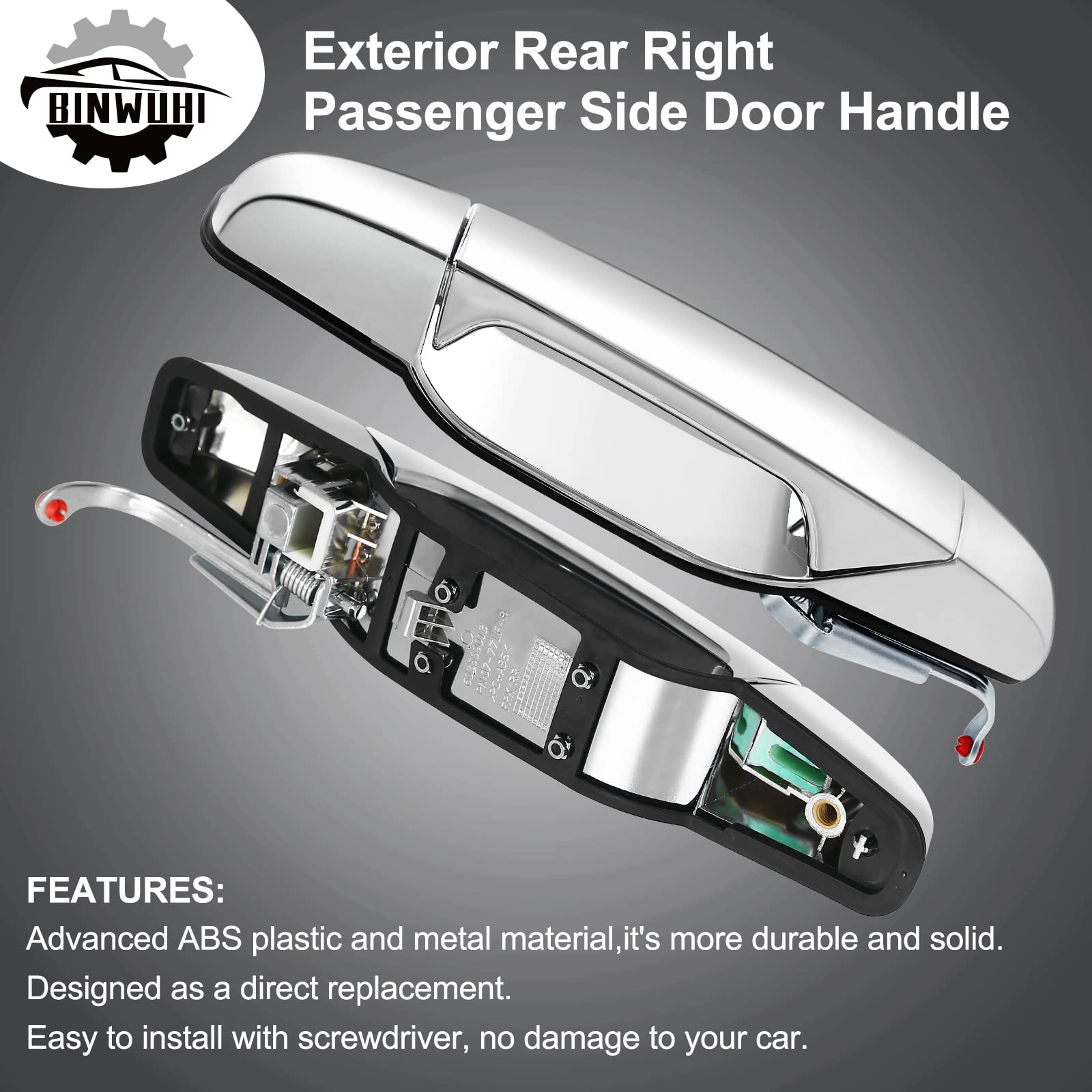 Exterior Rear Right Door Handle Passenger Side Compatible With 2007-2013 Chevrolet Chevy Silverado Tahoe Avalanche Suburban, Gmc Sierra Yukon Xl Denali, Cadillac Escalade Esv | Replaces Oe 15915660