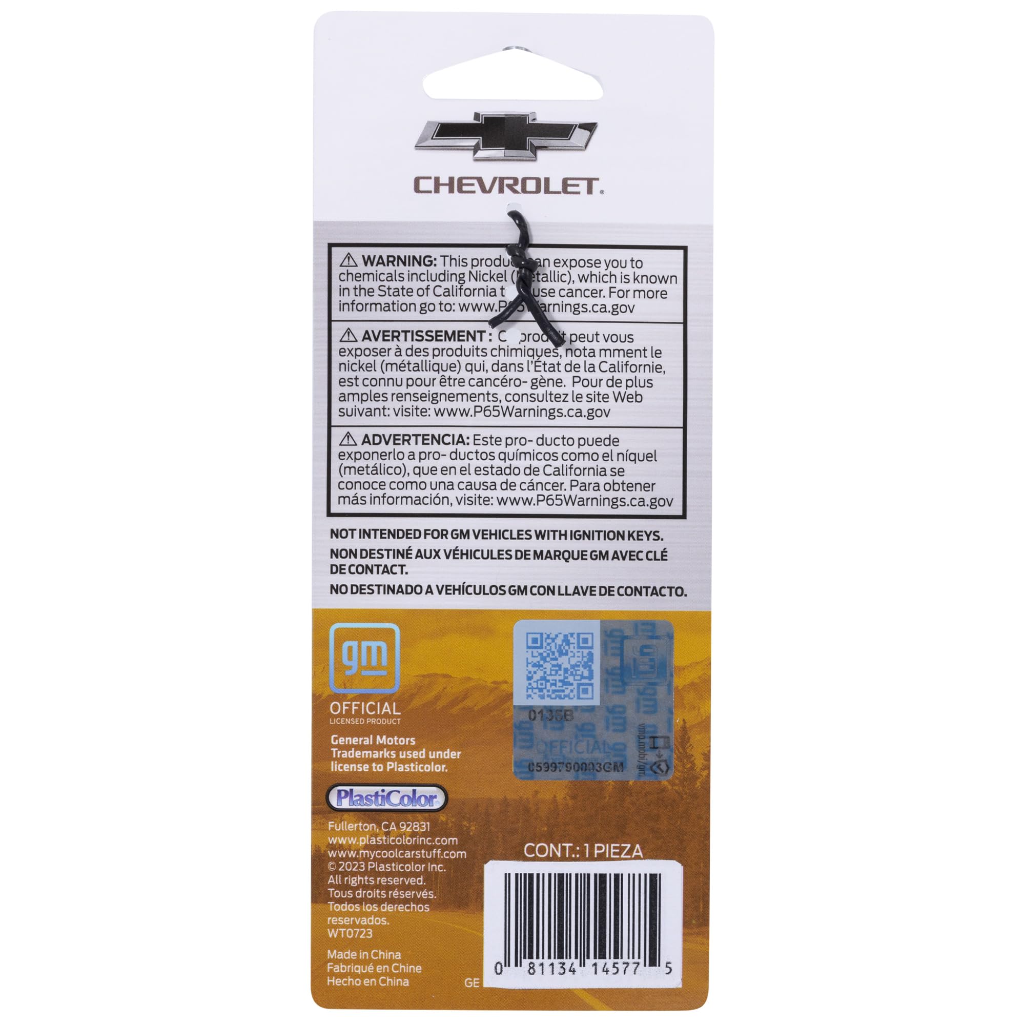 Plasticolor 004577R01 Chevrolet Textured Black and Chrome Bowtie Enamel Key Chain