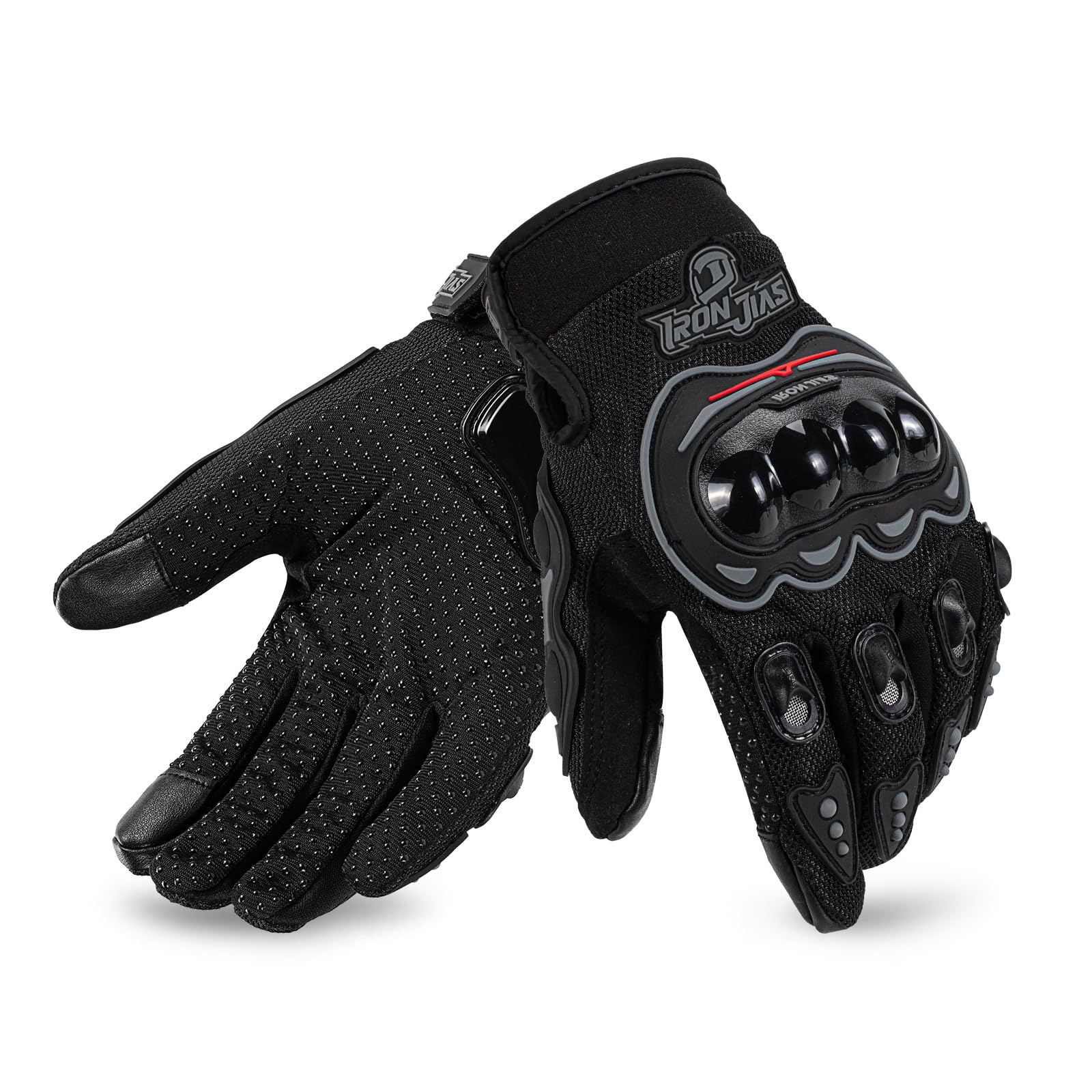 Iron Jia'S Motorcycle Gloves For Men And Women - Motorbike Powersports Racing Gloves With Hard Knuckle Touchscreen For Bmx Atv M