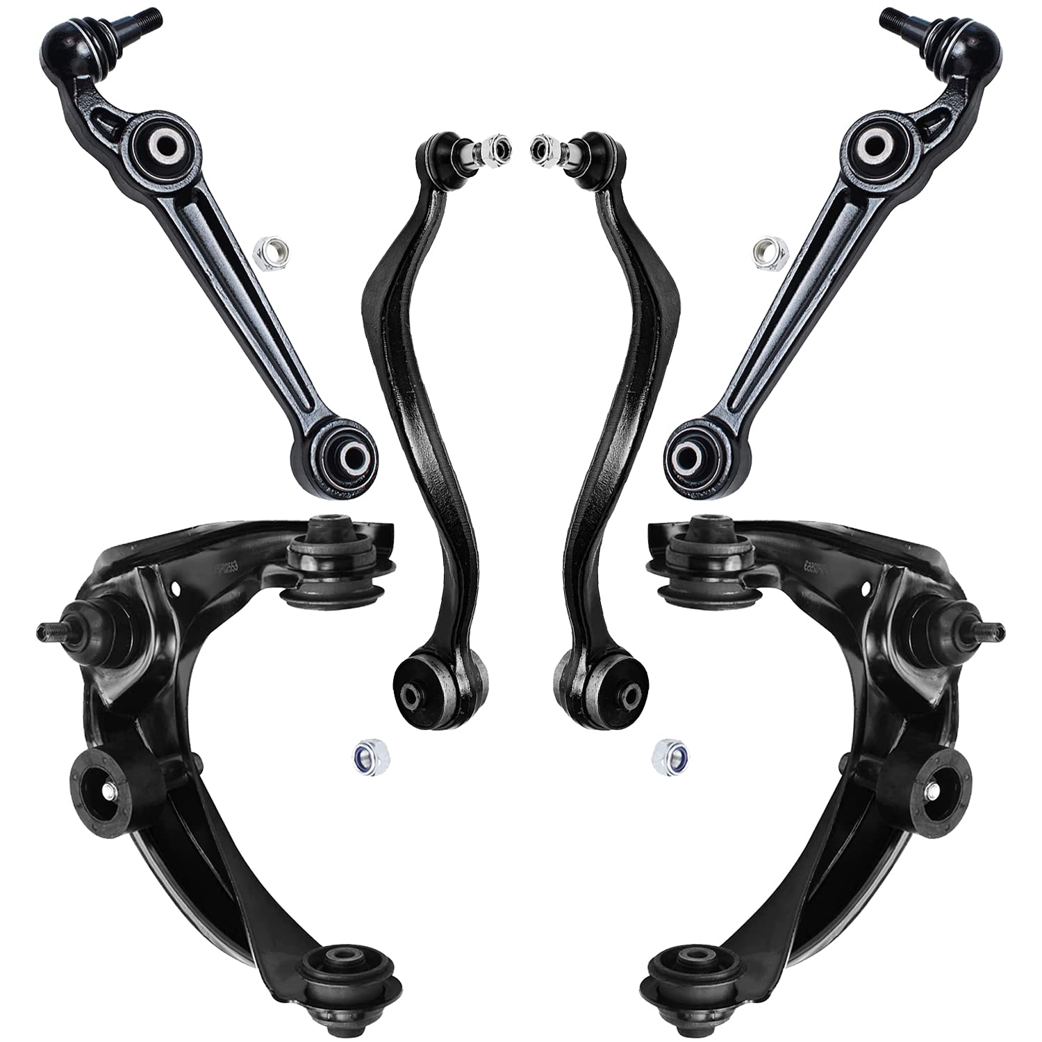 Detroit Axle - 6pc Front End Control Arms for Ford Fusion Lincoln Zephyr Mercury Milan Mazda 6, 4 Lower Rearward & Forward Contr