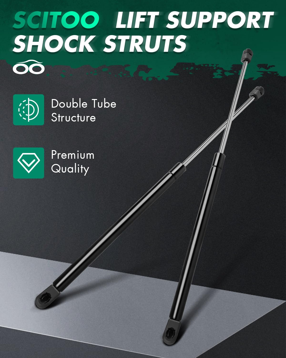 Scitoo 4761 2Pcs Lift Supports 25.47'' Fit For Jeep For Wrangler 1987-1995 Shock Struts Window Glass